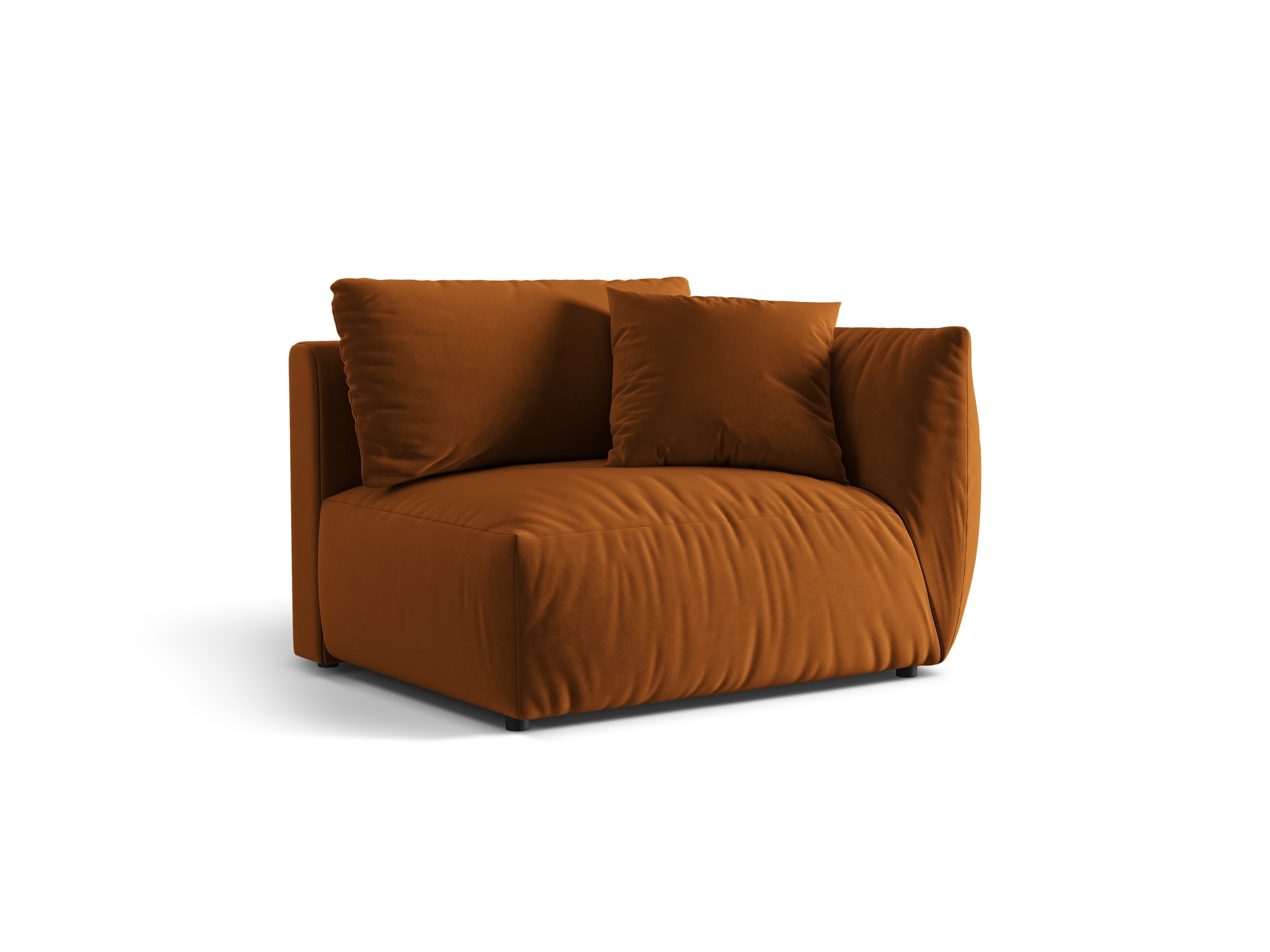 CHRIS Velvet Modular Sofa - Wide Right Element Terracotta