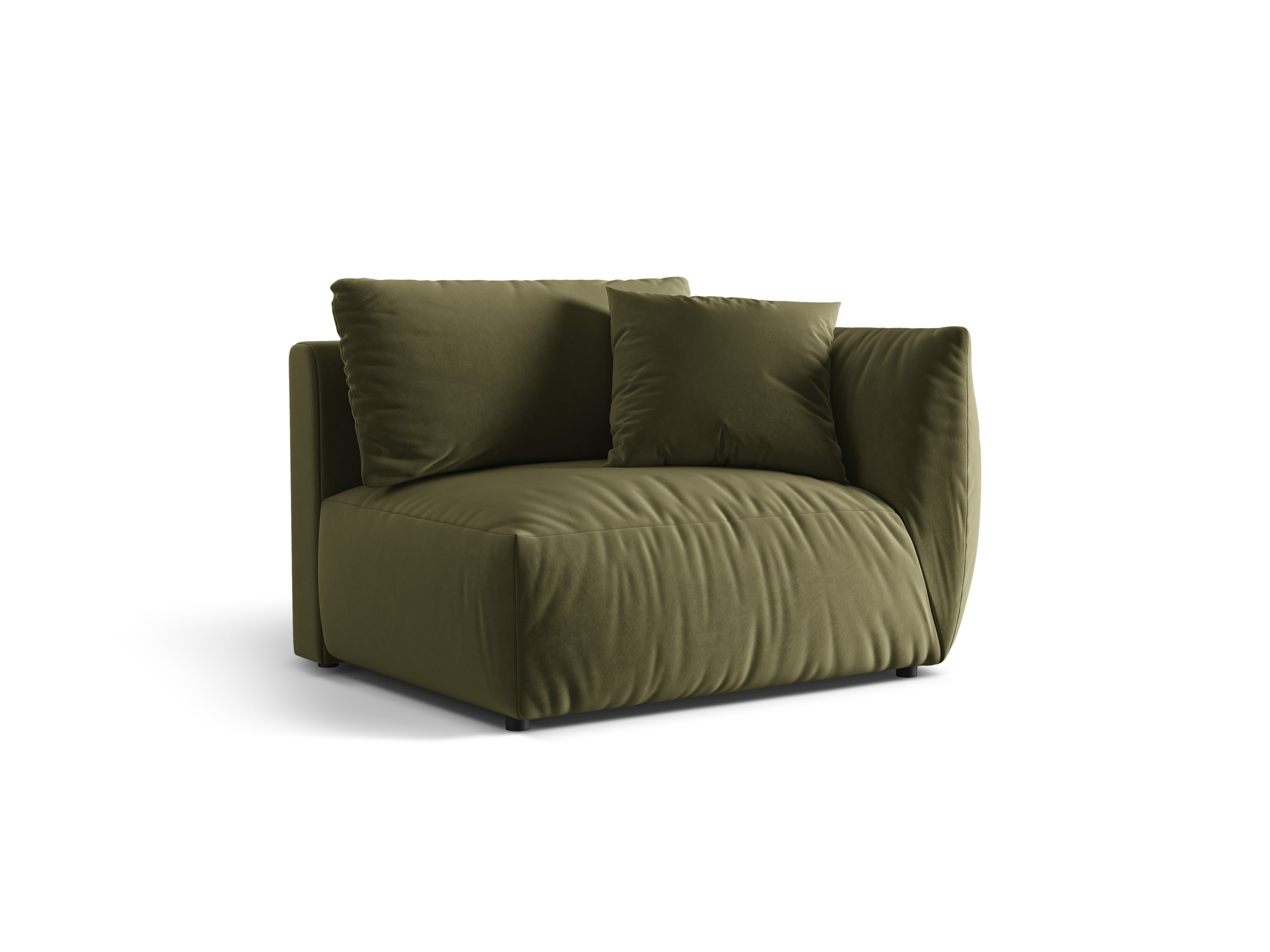 Modulaire fluwelen bank CHRIS - rechts element lichtgroen