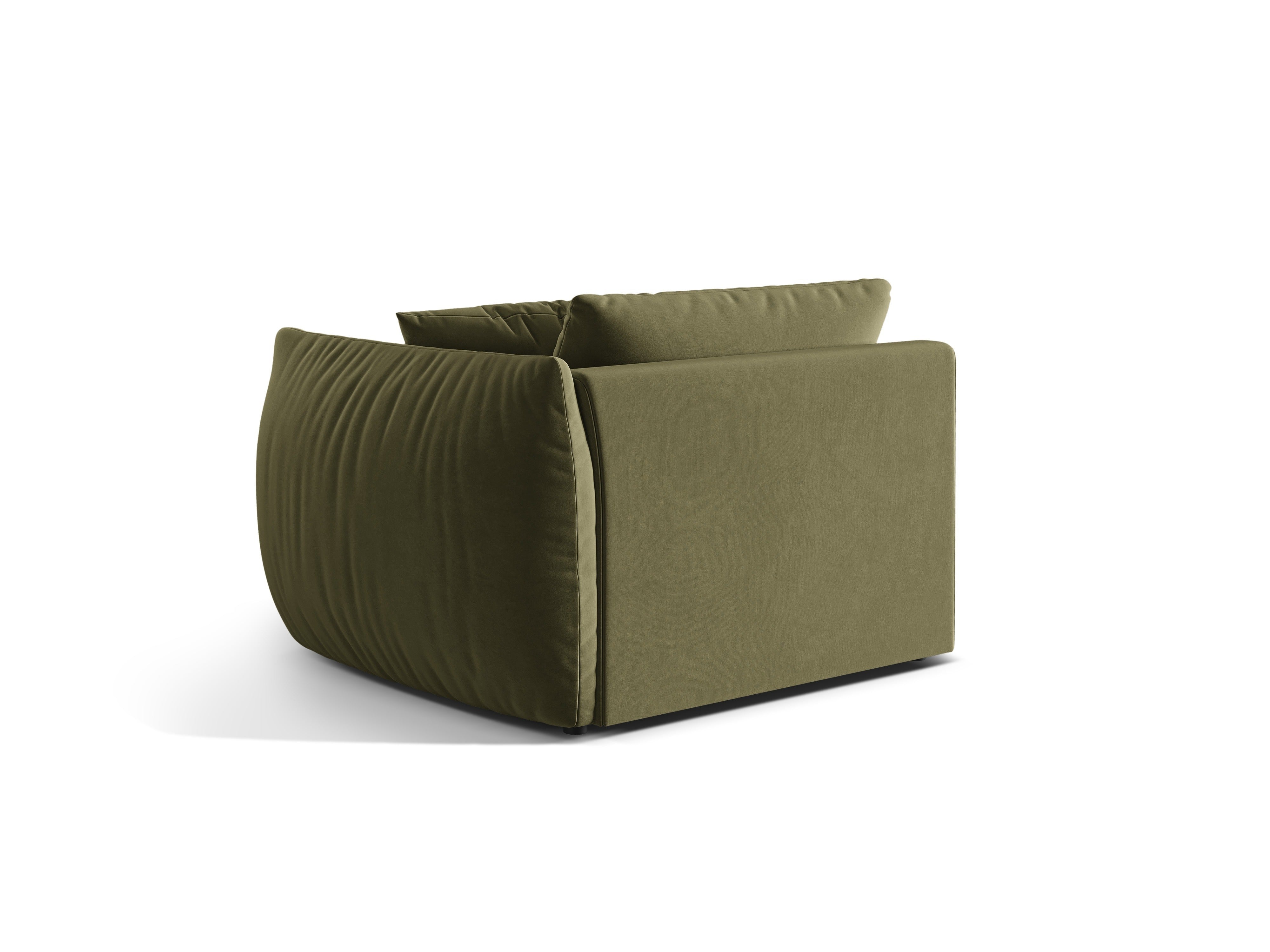 Modulaire fluwelen bank CHRIS - rechts element lichtgroen