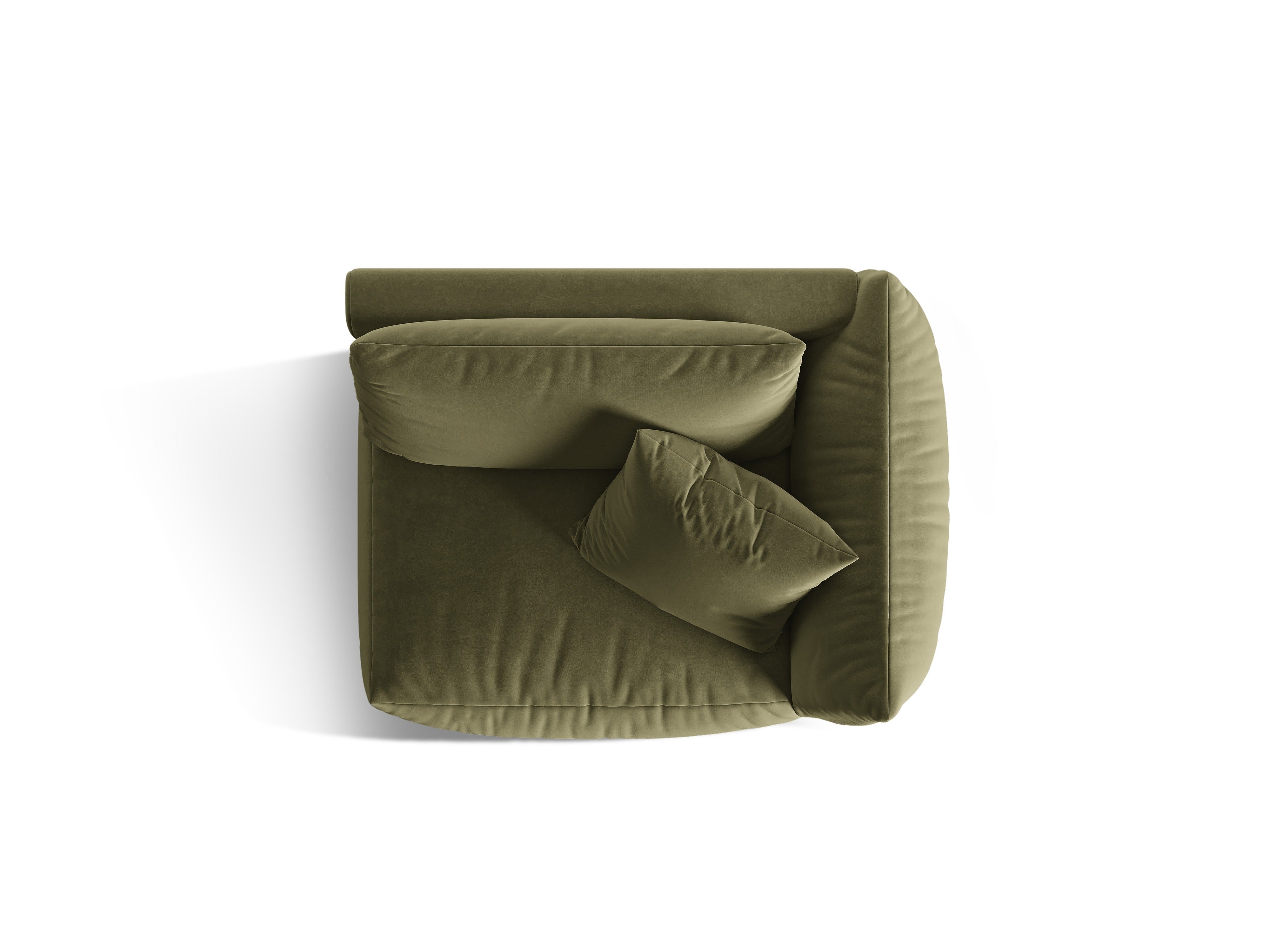 Modulaire fluwelen bank CHRIS - rechts element lichtgroen