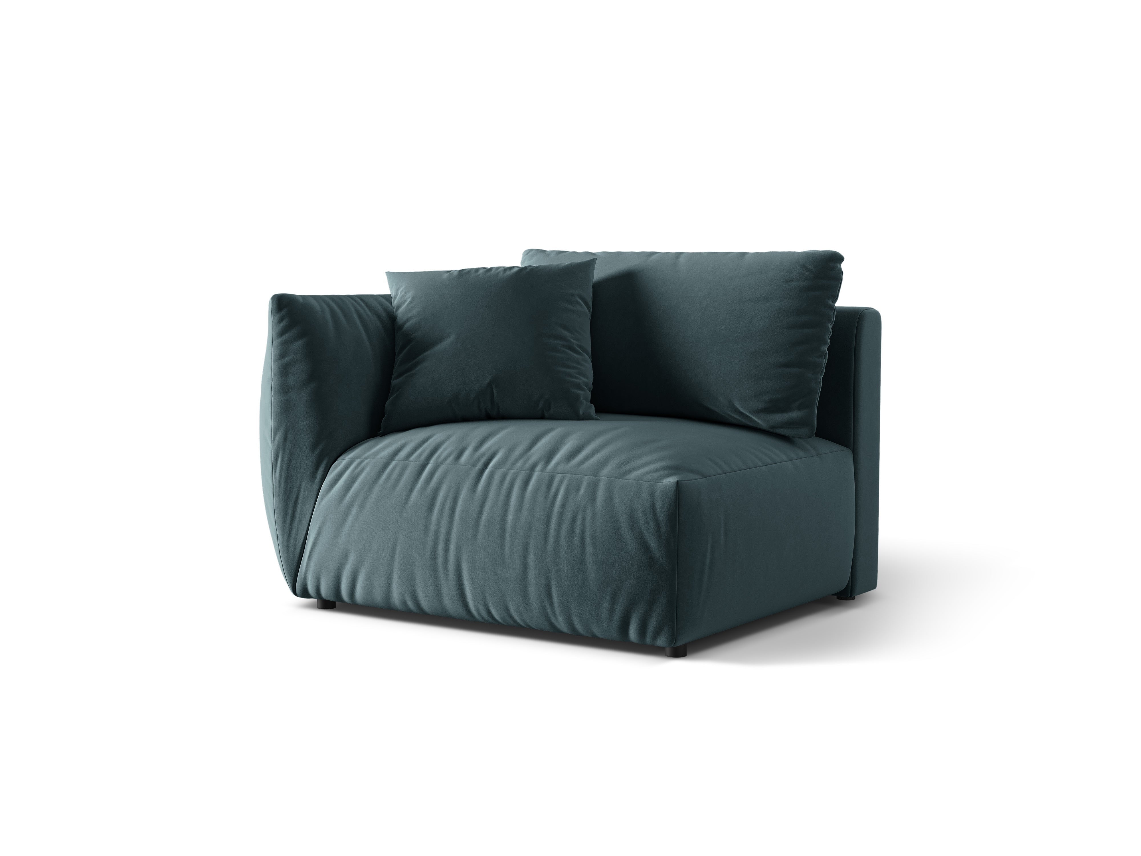 CHRIS Velvet Modular Sofa - Wide Left Element in Light Blue
