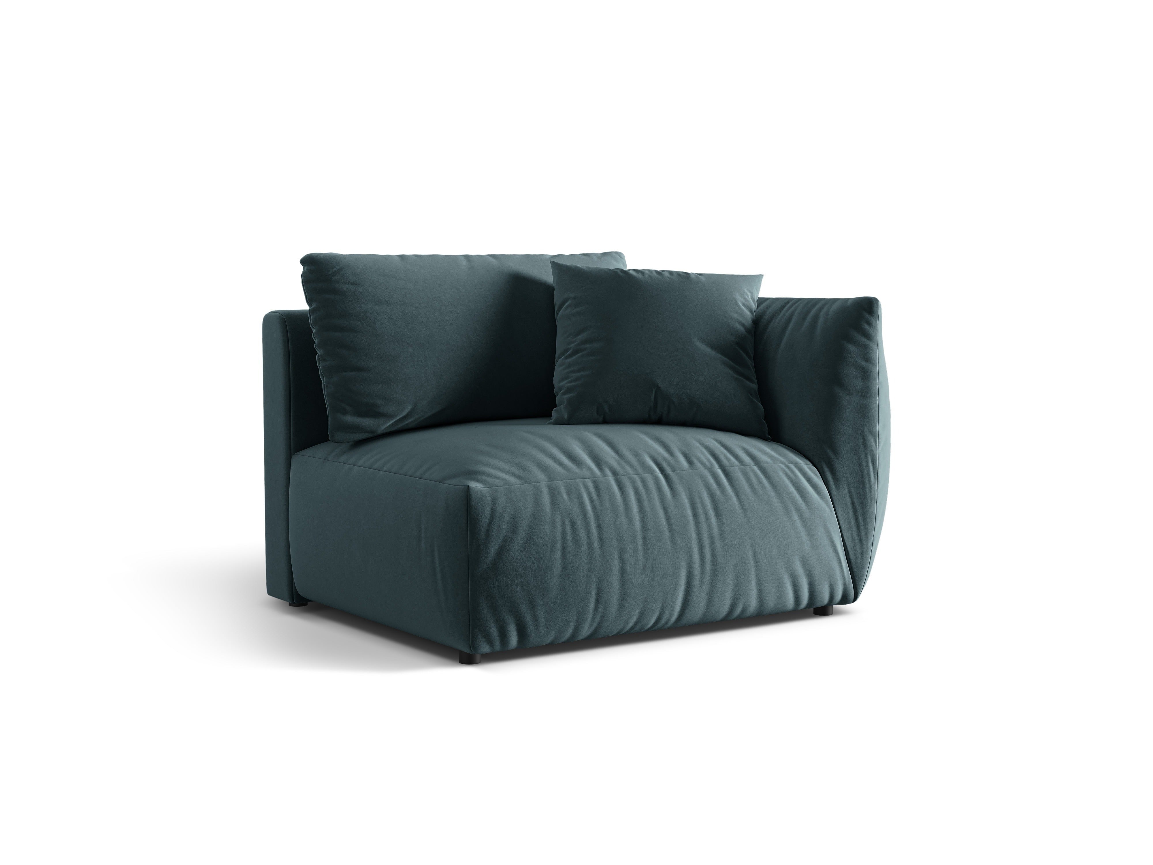 CHRIS Velvet Modular Sofa - Wide Right Element Light Blue