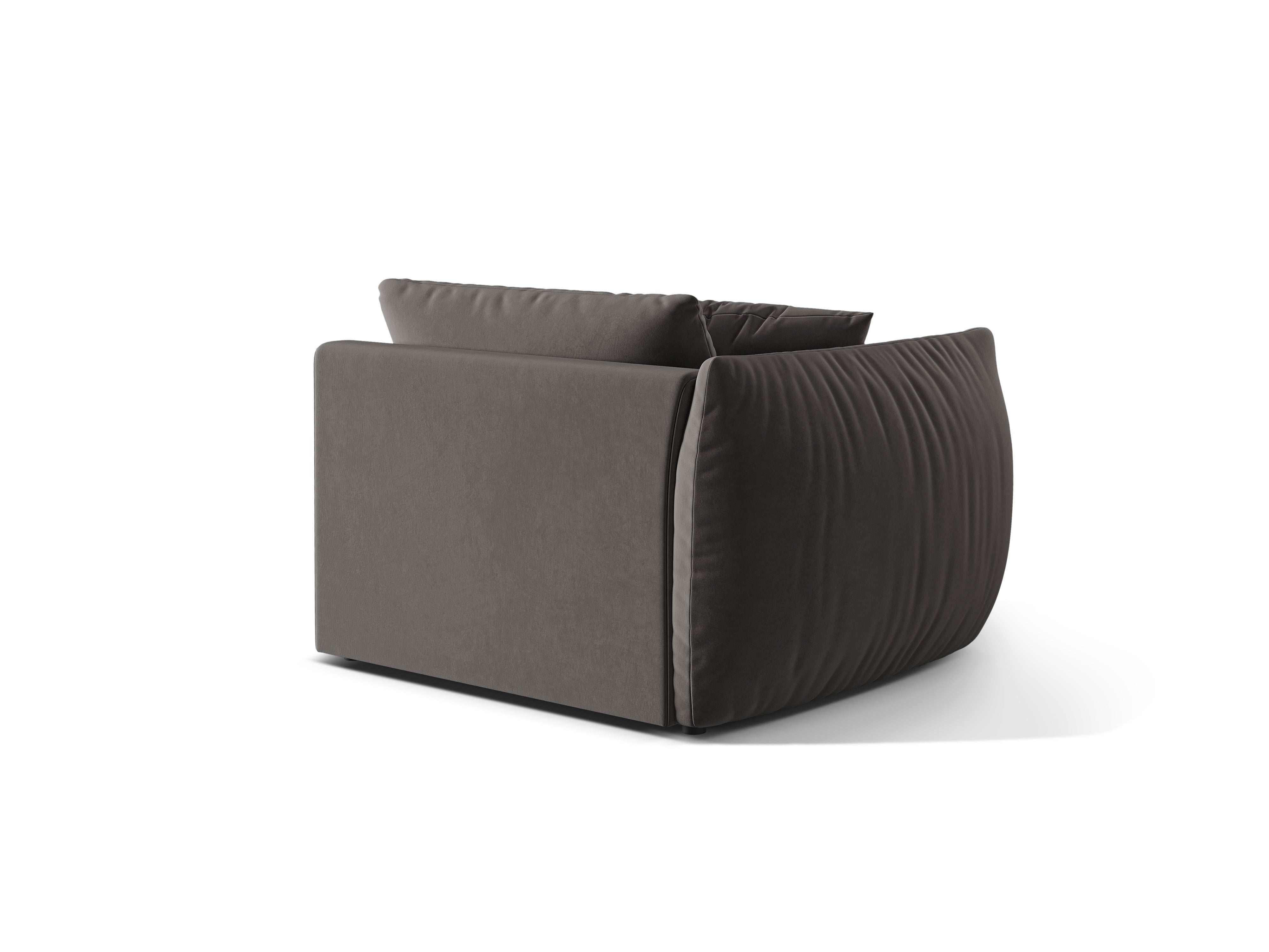Sofa modułowa aksamitna CHRIS - element szeroki lewostronny ciemnoszary do salonu – Micadoni