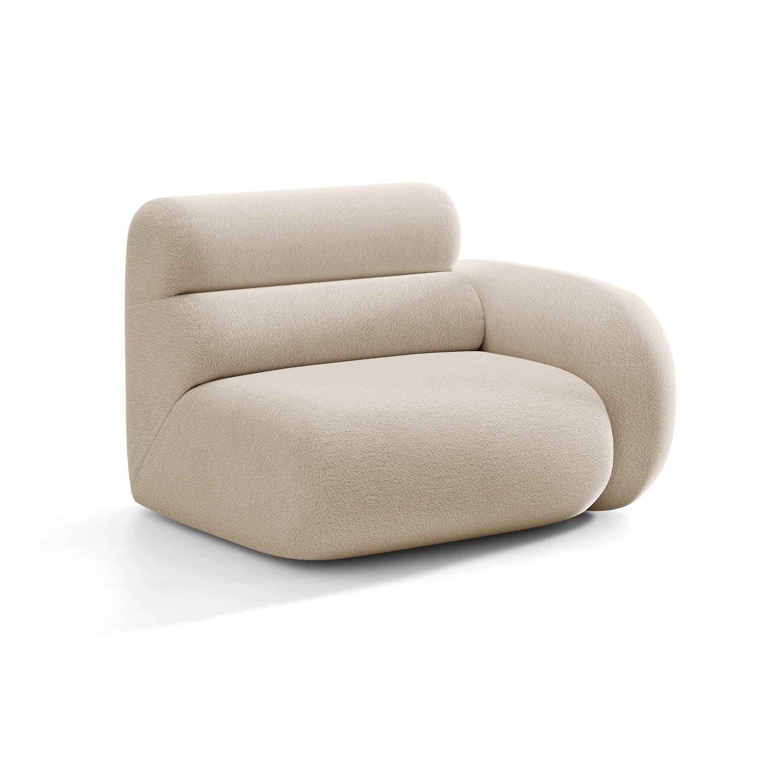 Modulaire bank NEO - rechts module in beige bouclé