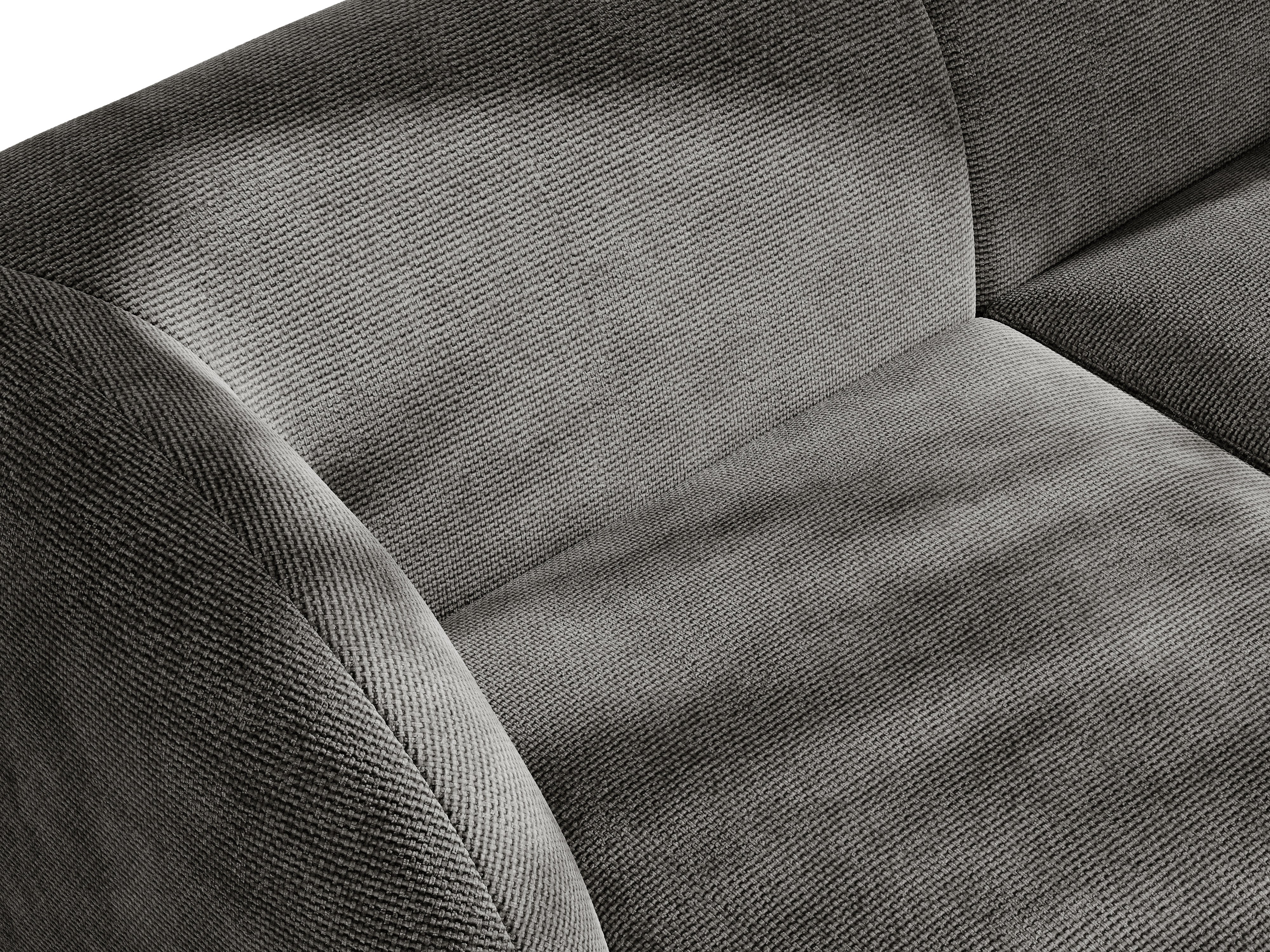Sofa modułowa MILEY - moduł prawostronny szary szenil jedwabisty z podłokietnikami