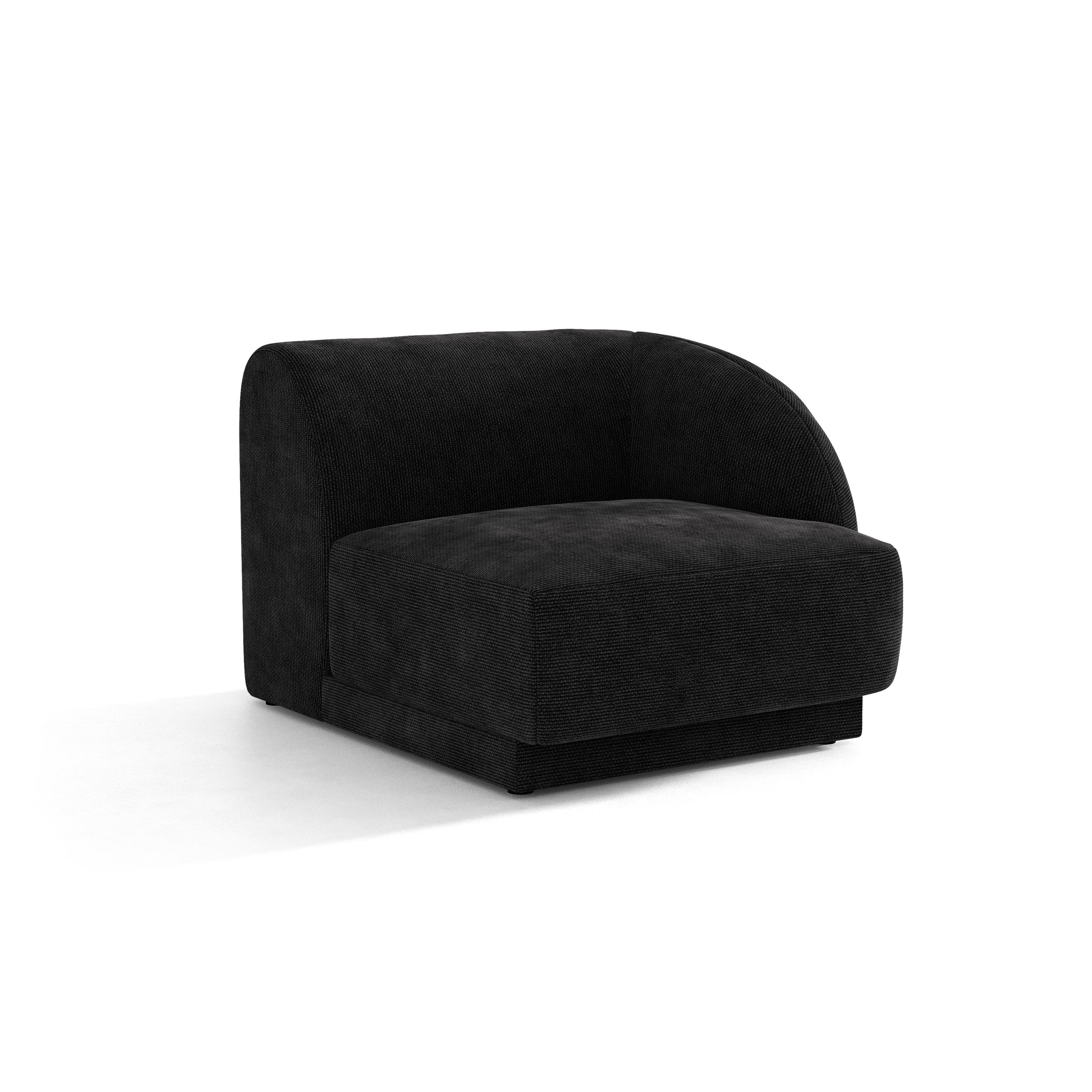 Modulaire bank MILEY - rechter module zwart fluweel