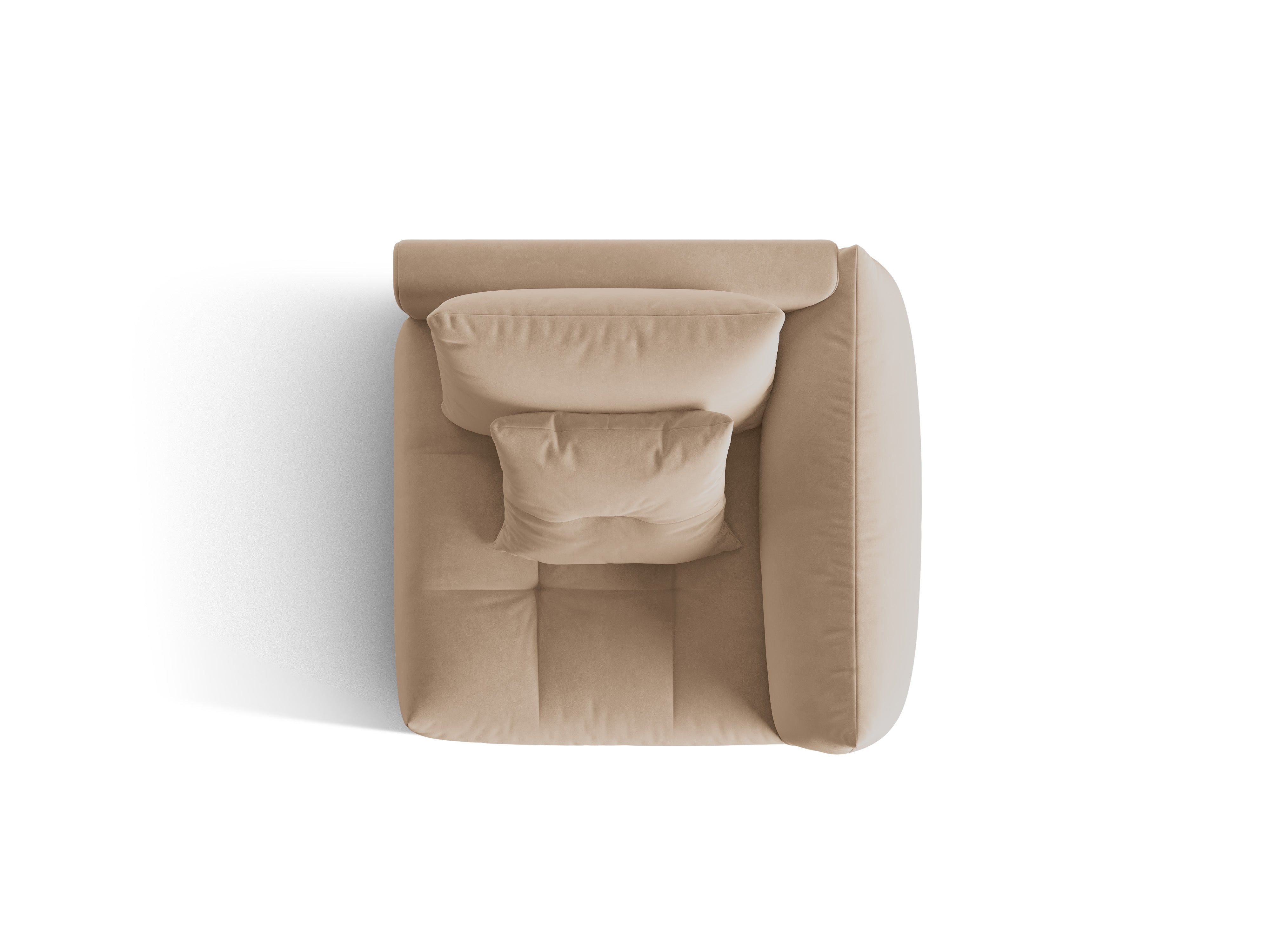 Velvet modular sofa BLOOM - right-side element sand