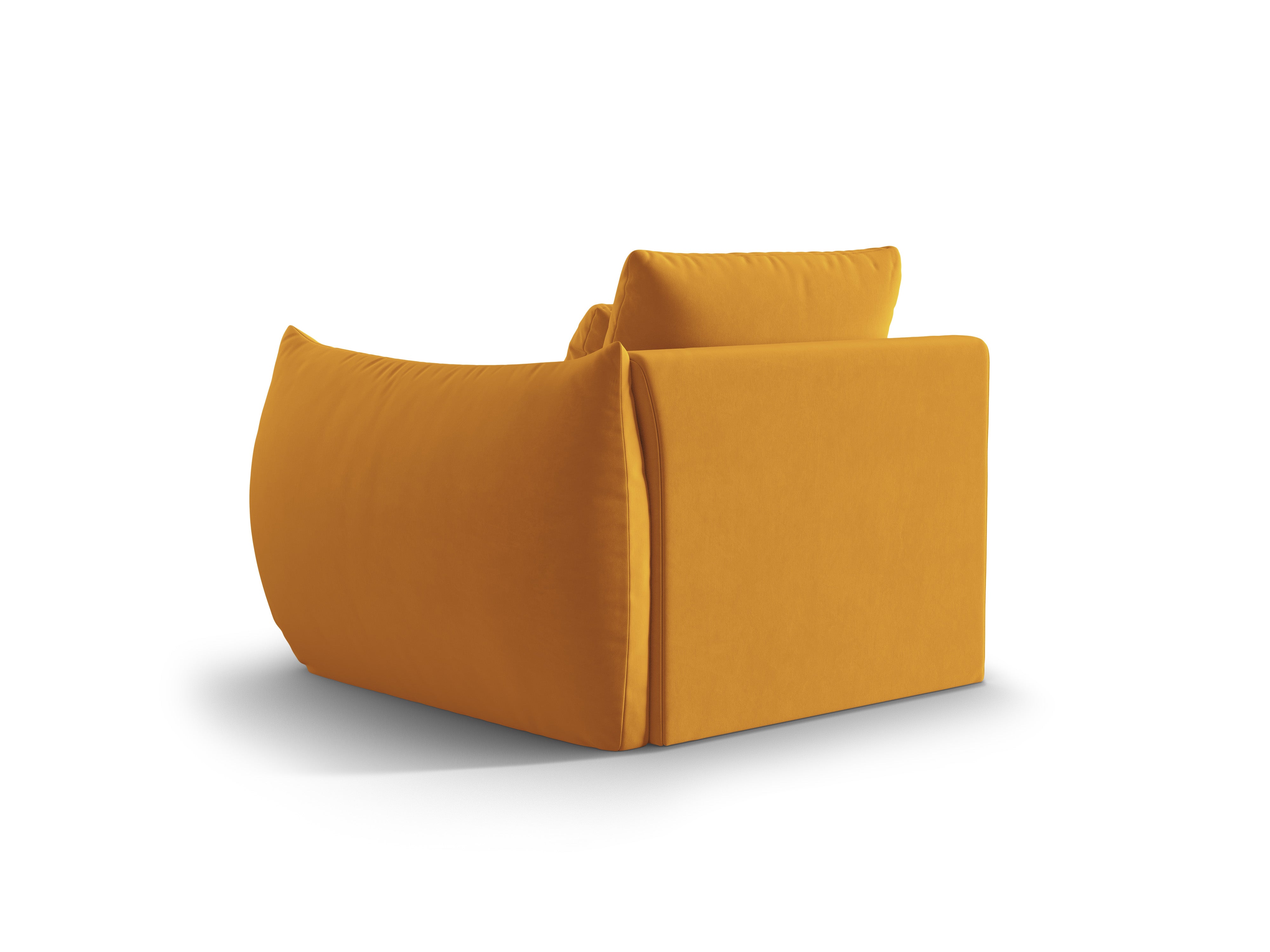 Modulaire fluwelen bank BLOOM - rechterelement geel
