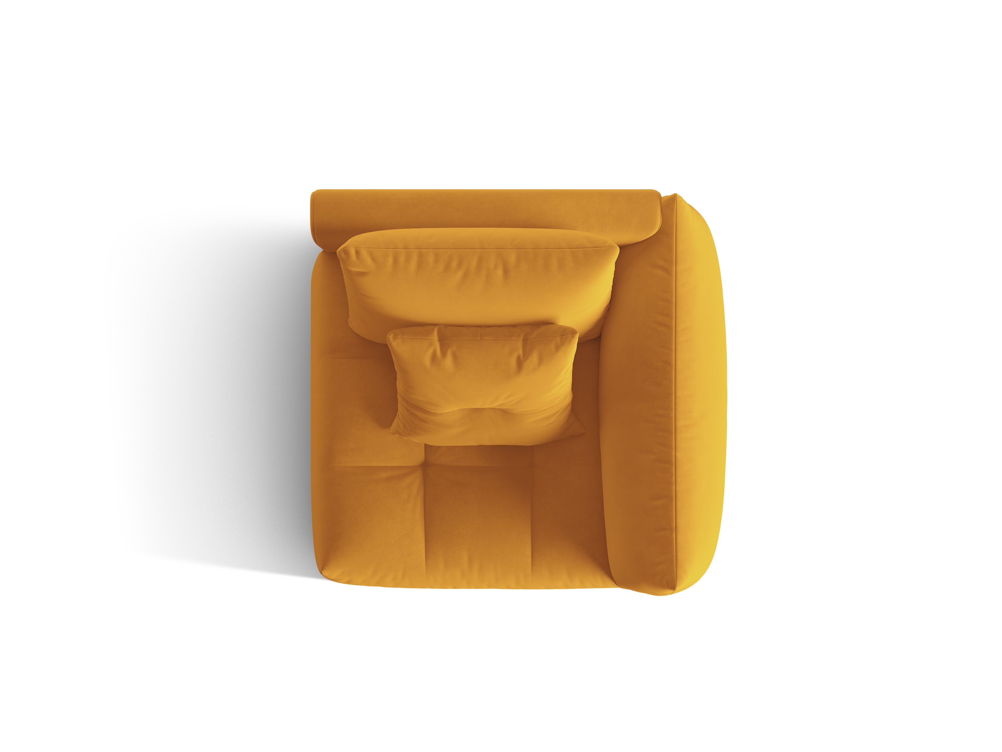 Modulaire fluwelen bank BLOOM - rechterelement geel
