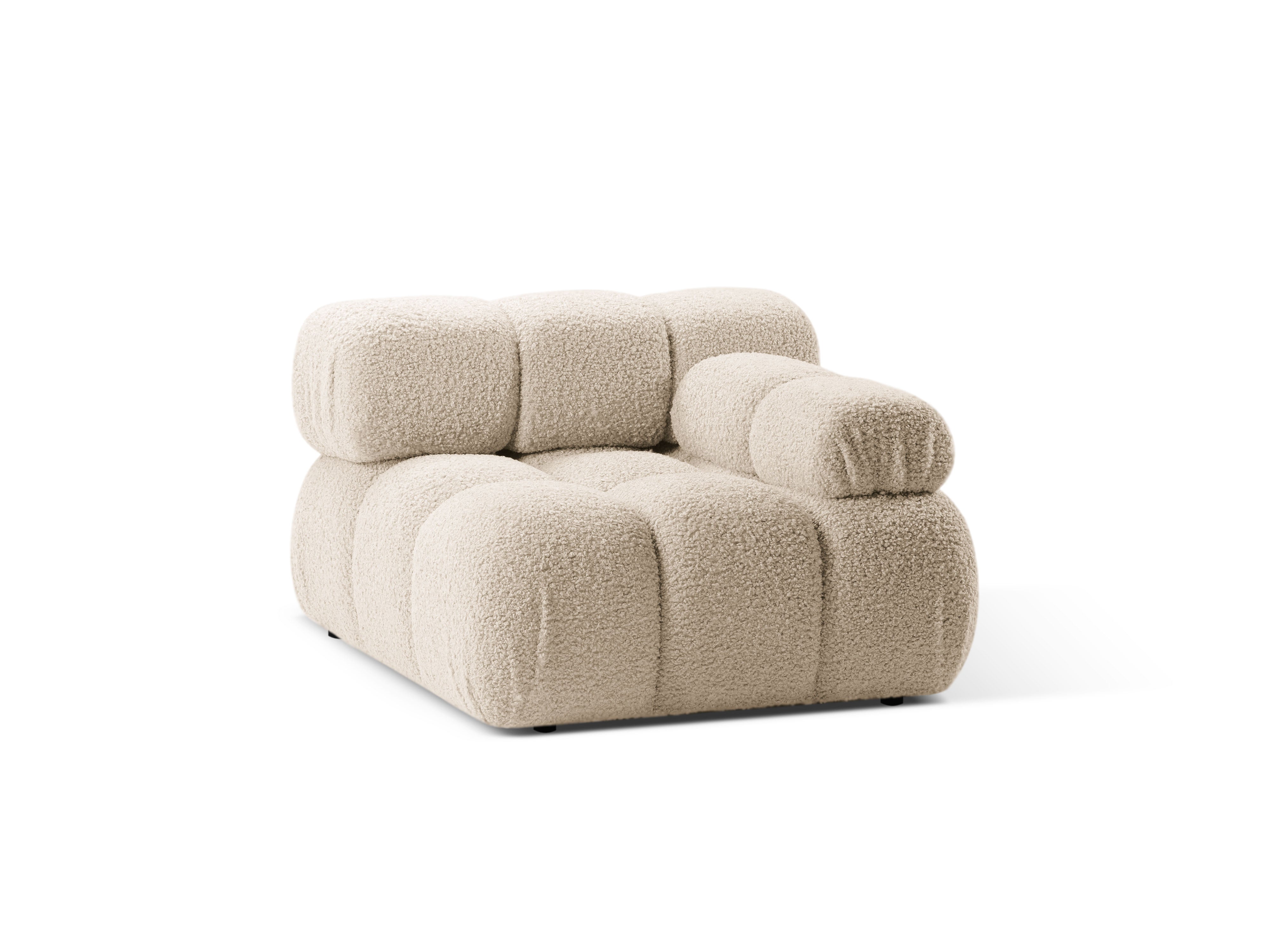 Modulaire bank BELLIS - rechtszijdig module in beige bouclé