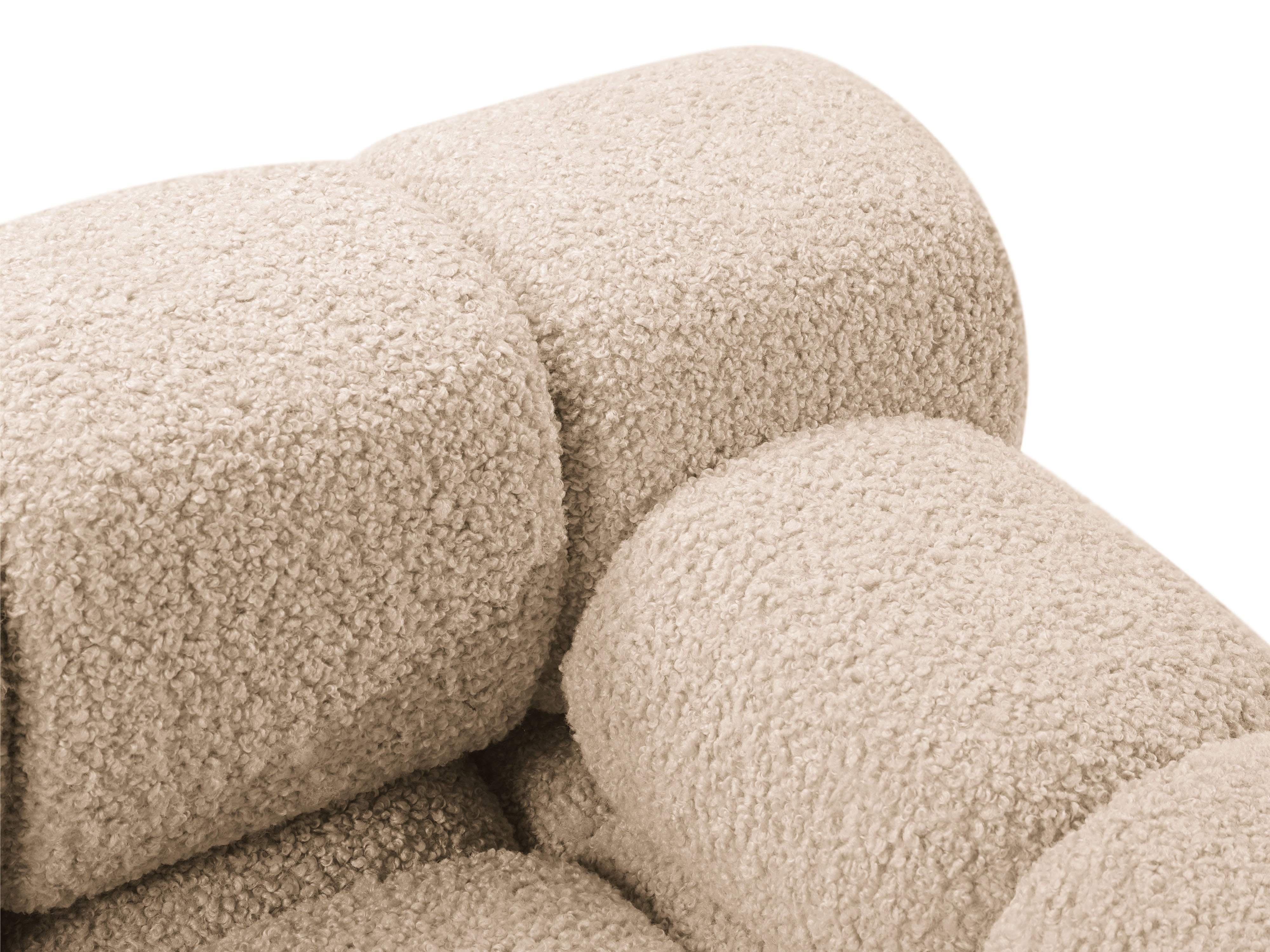 Modulaire bank BELLIS - rechtszijdig module in zandkleurige boucle