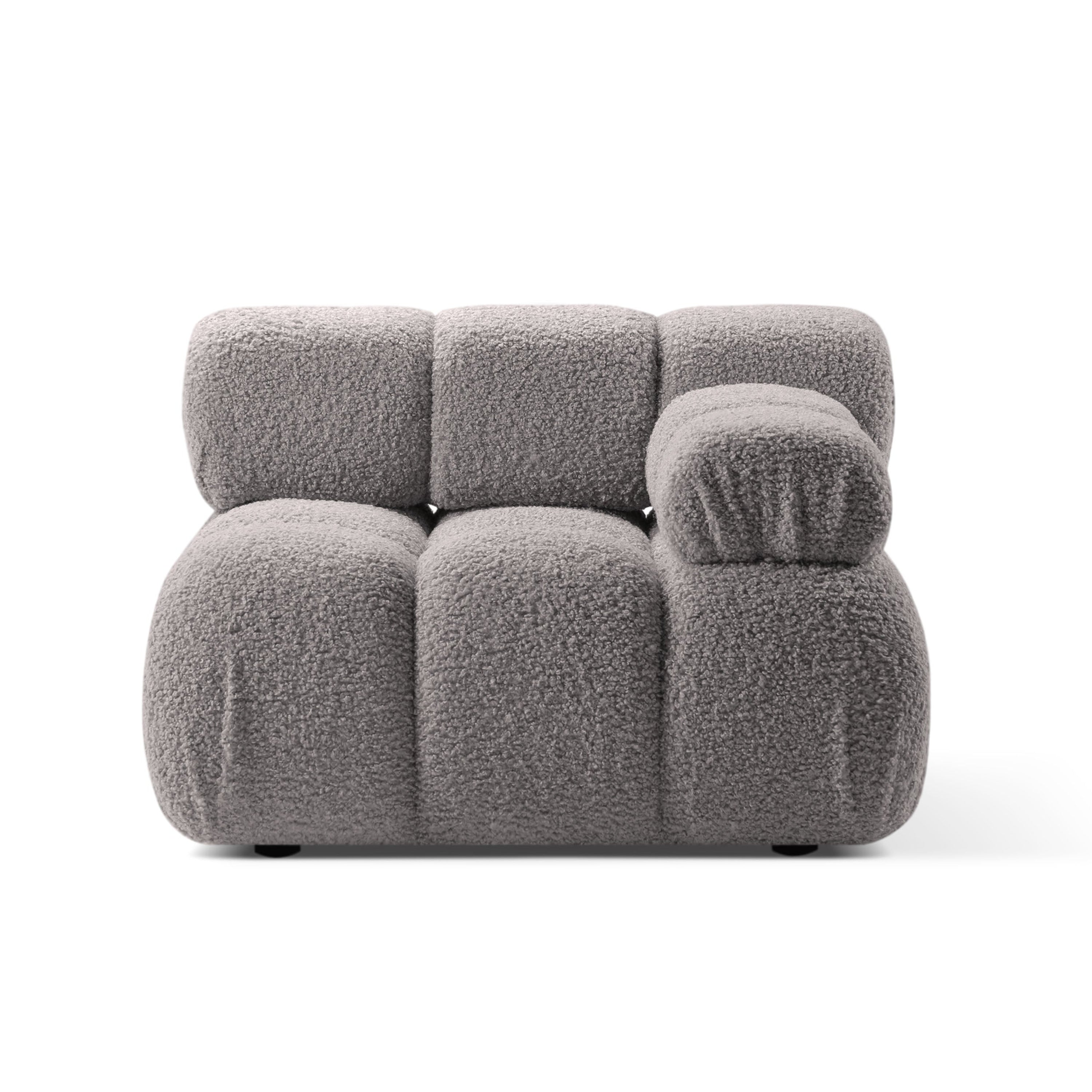 Modulaire bank BELLIS - rechter module grijze boucle