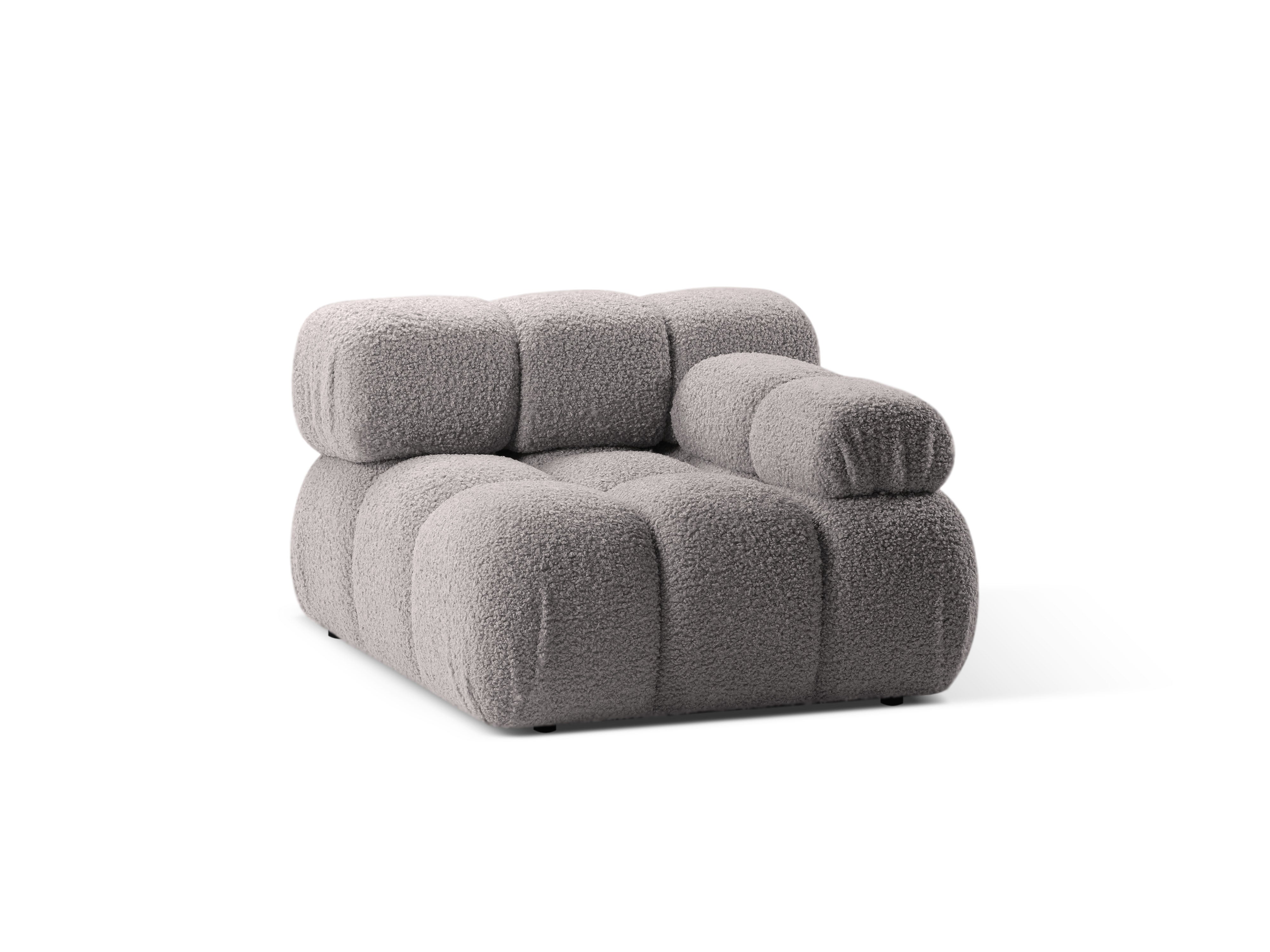 Modulaire bank BELLIS - rechter module grijze boucle