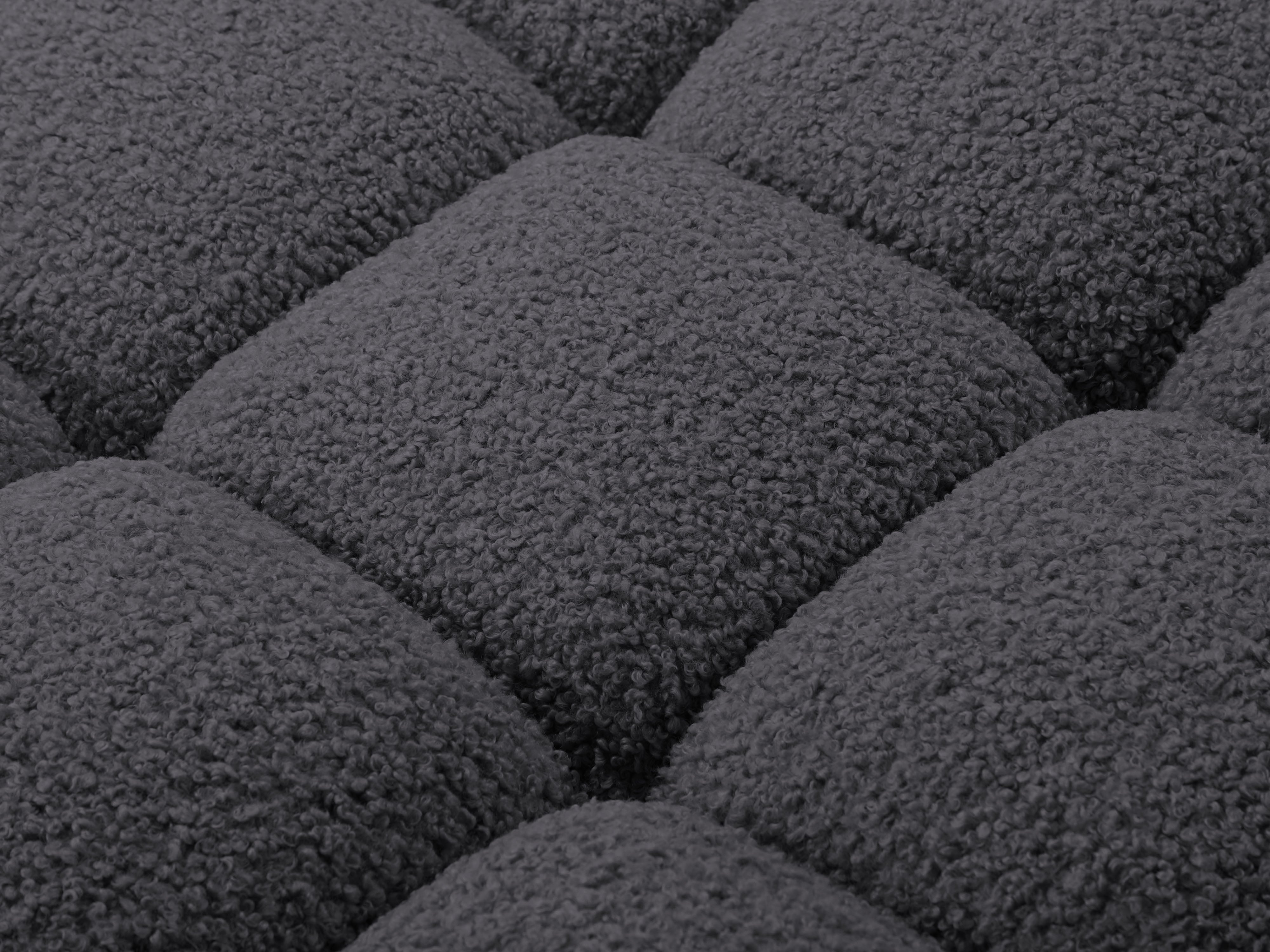 Modulaire bank BELLIS - rechtszijdig module in grafietkleurige boucle