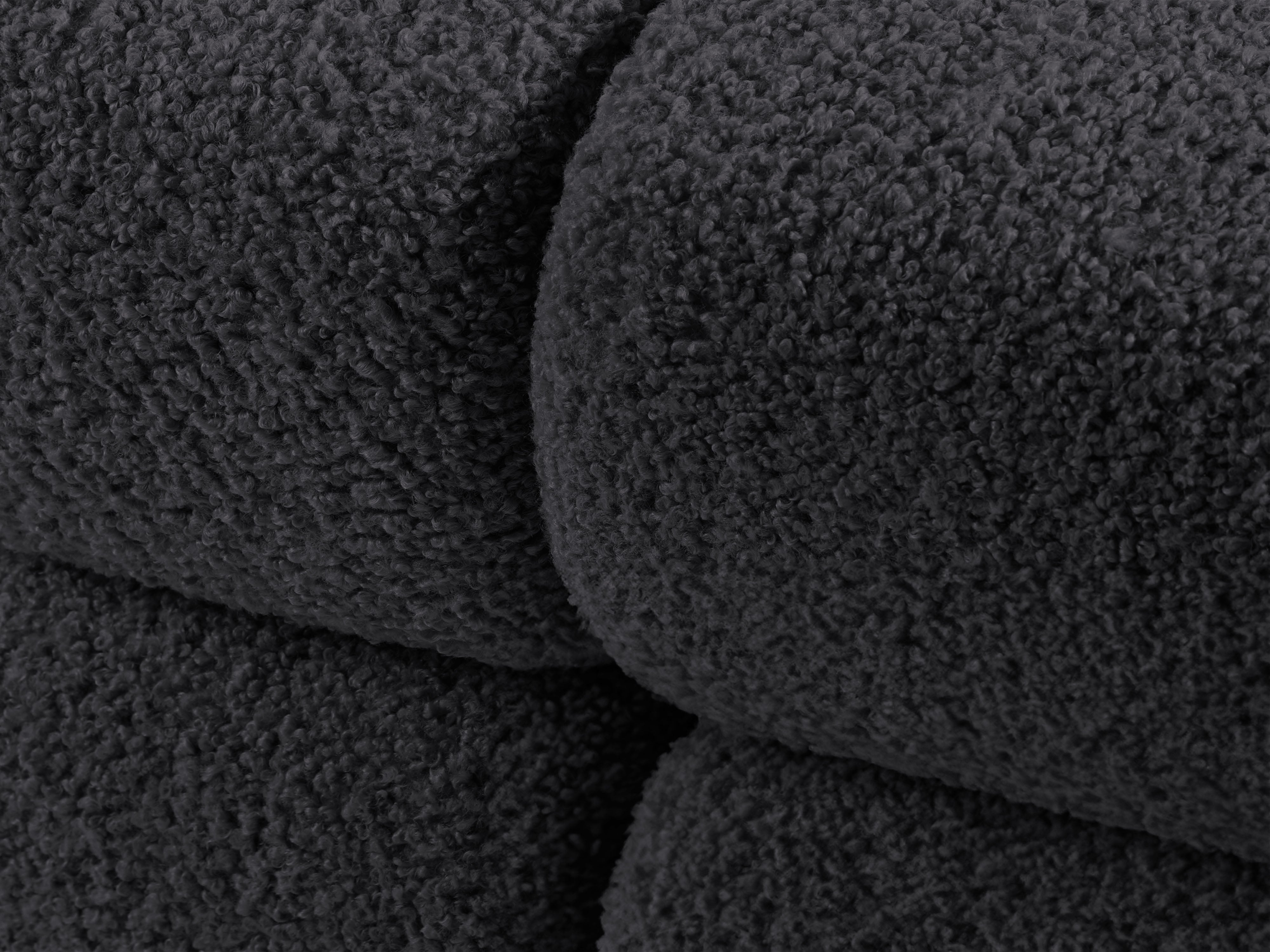 Modulaire bank BELLIS - rechtszijdig module in grafietkleurige boucle