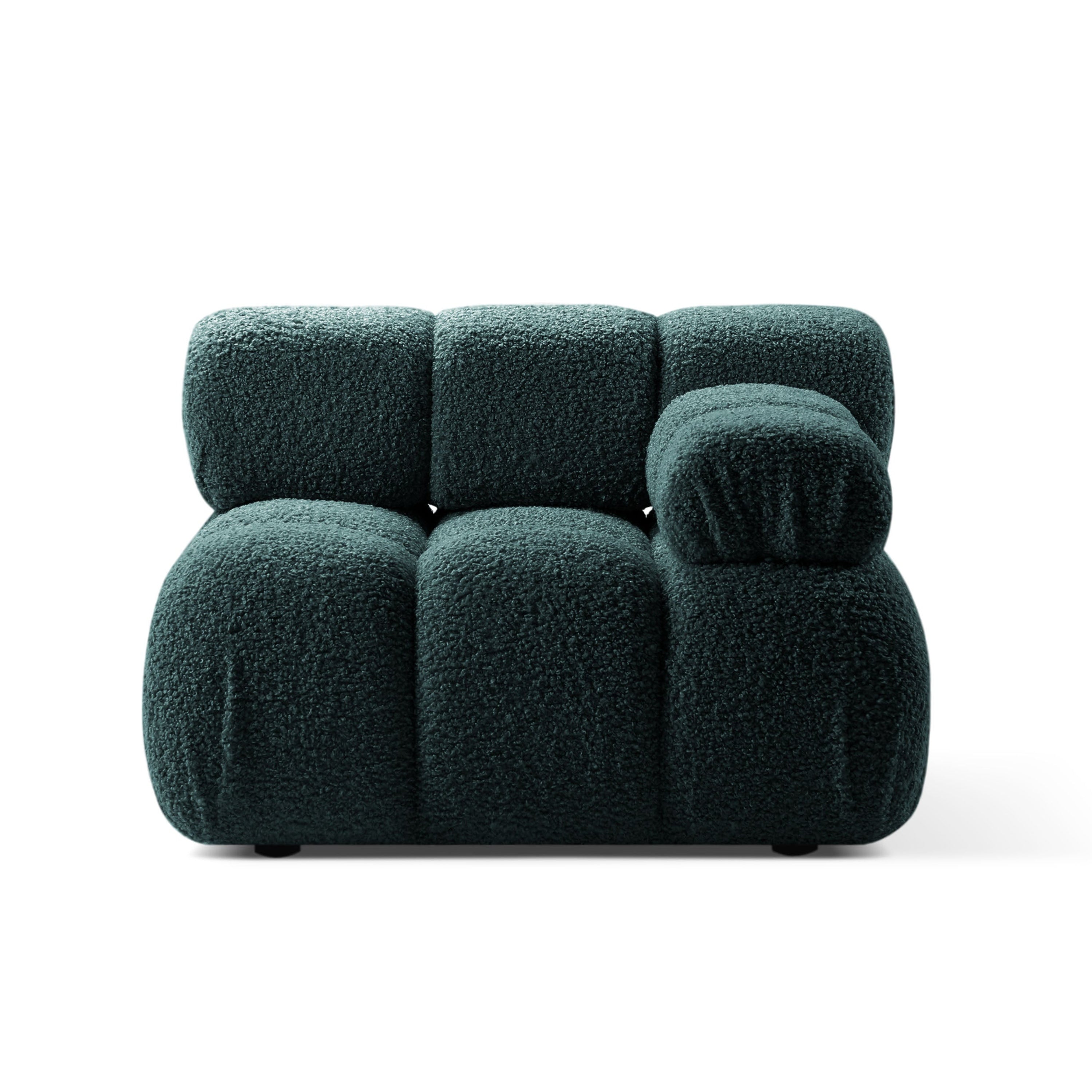 Modulaire bank BELLIS - diepe rechtse module in petrol boucle