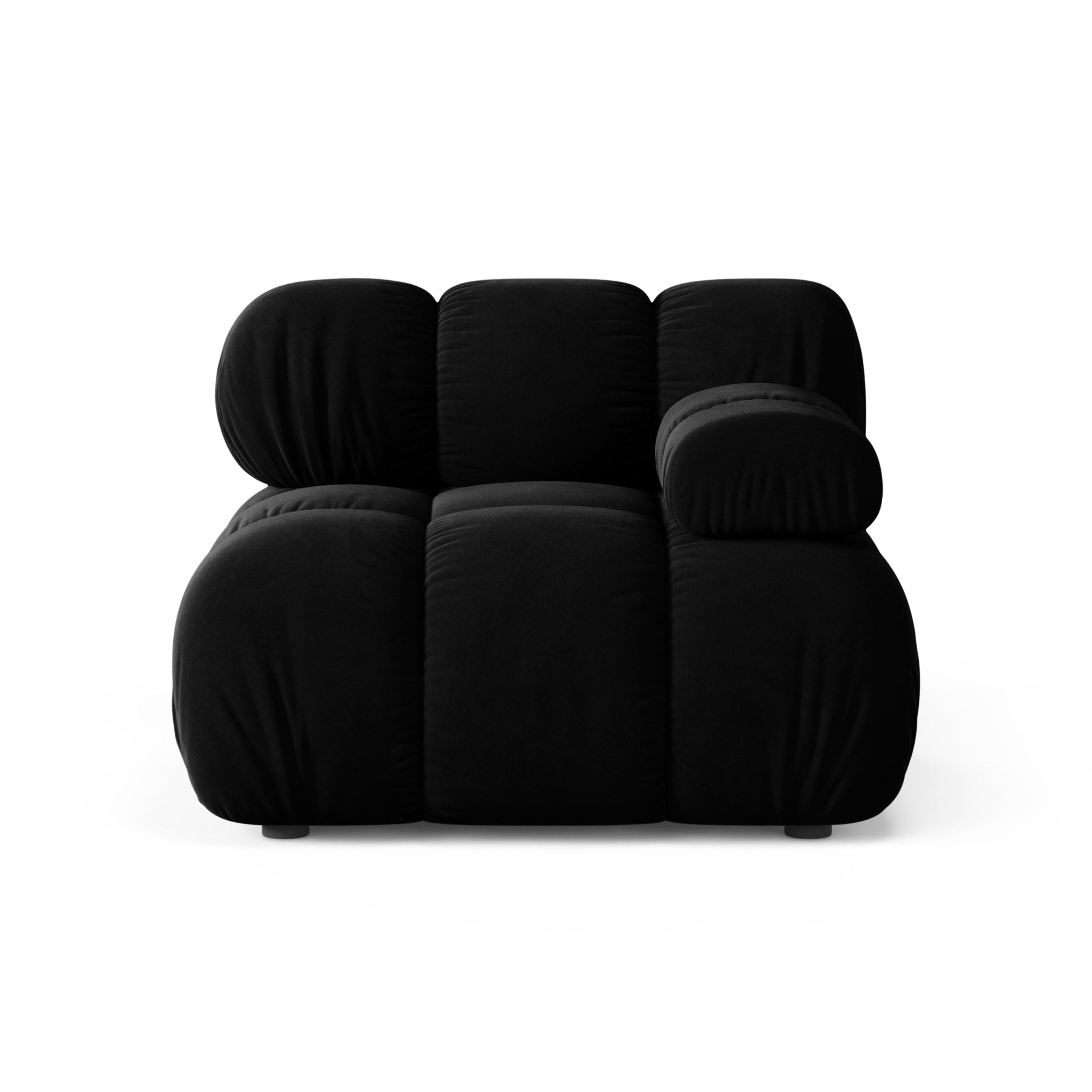 Modulaire bank BELLIS - rechter module in zwarte velvet