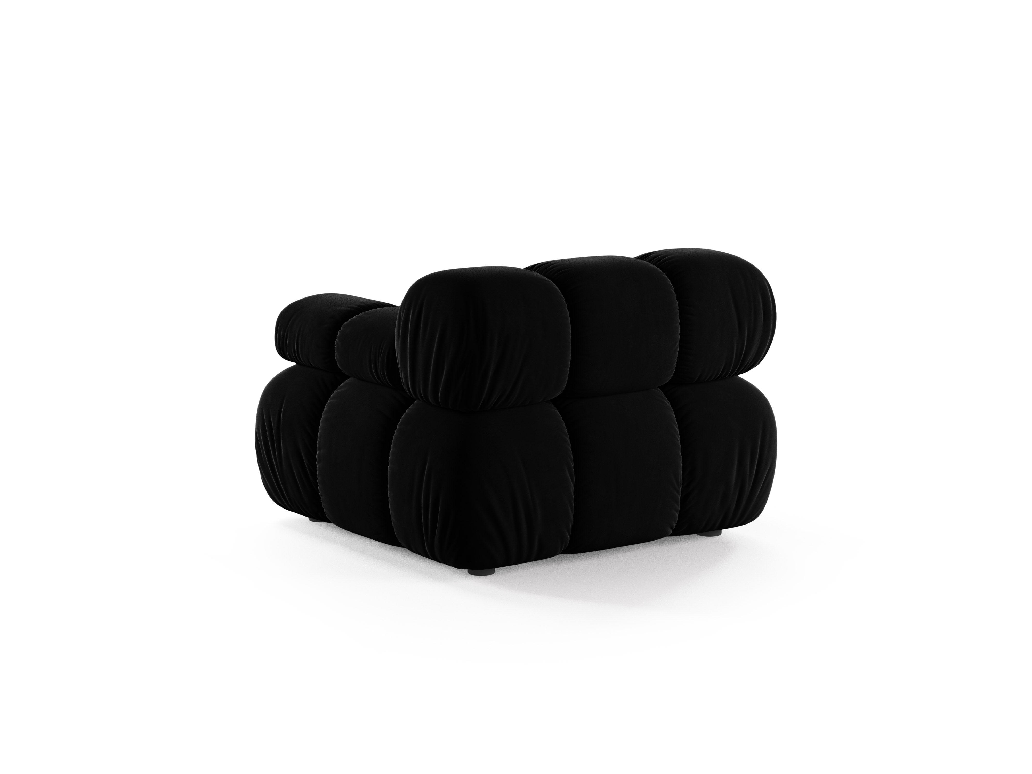 Modulaire bank BELLIS - rechter module in zwarte velvet