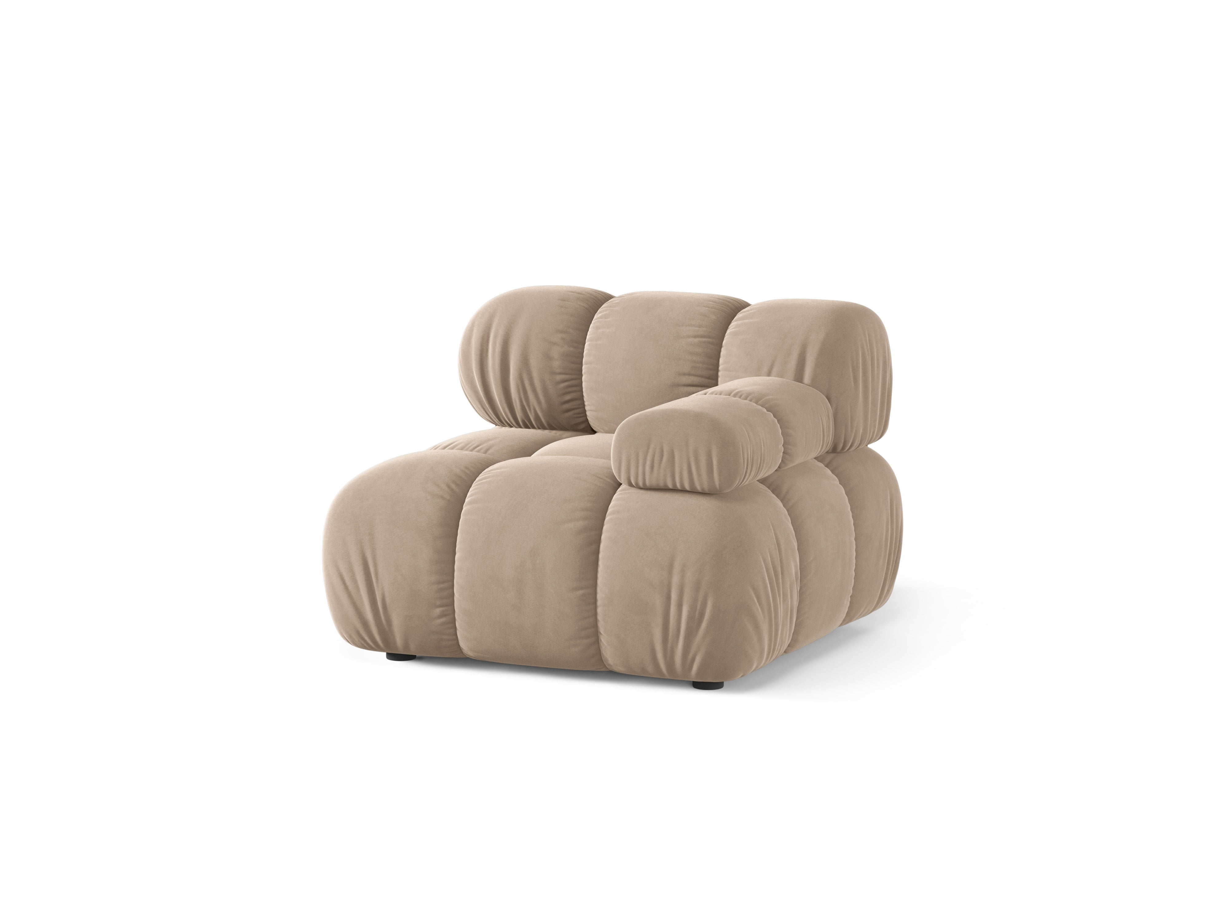 Modulaire bank BELLIS - rechtsmodule in beige fluweel