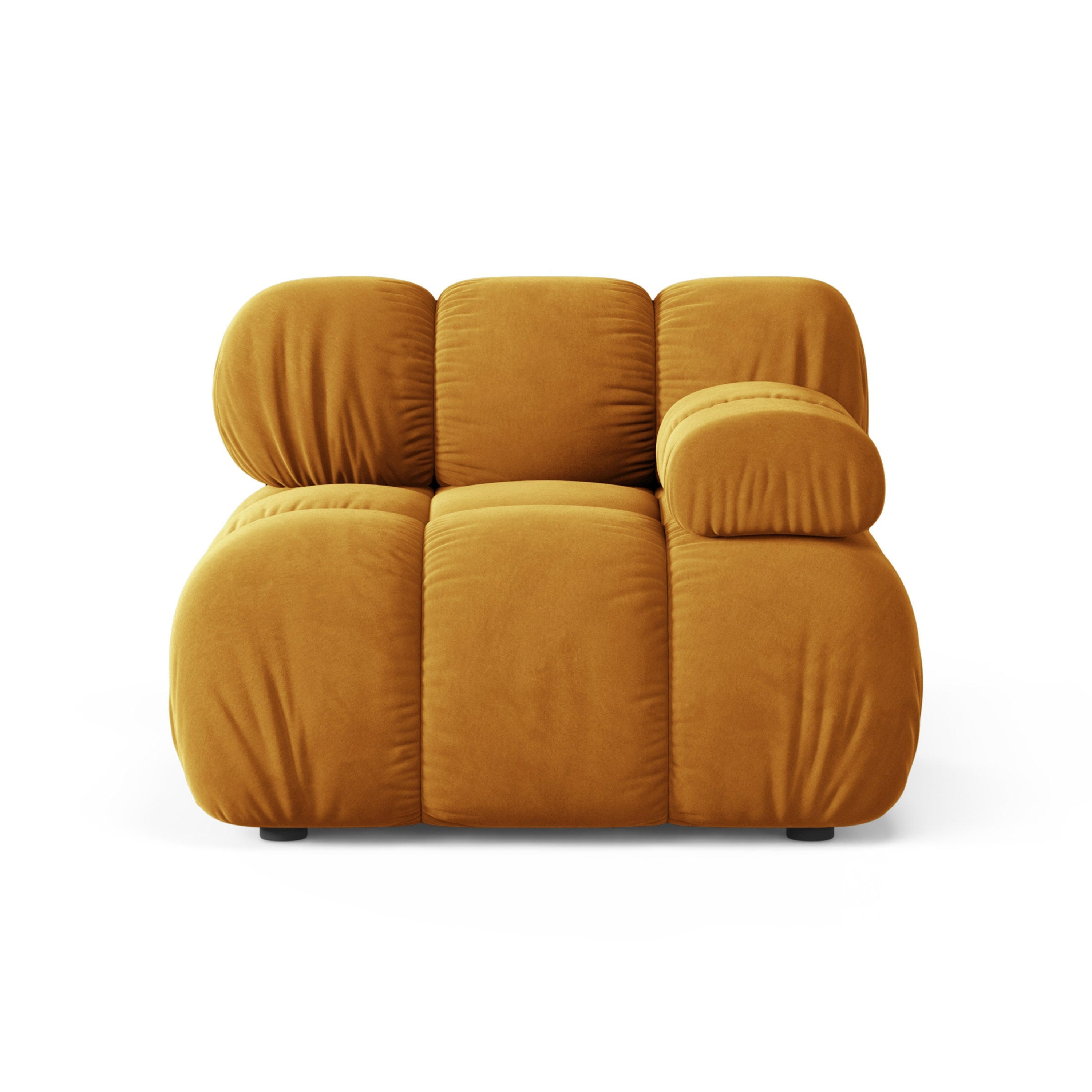 Modulaire bank BELLIS - rechtsmodule in mosterdkleurig velours