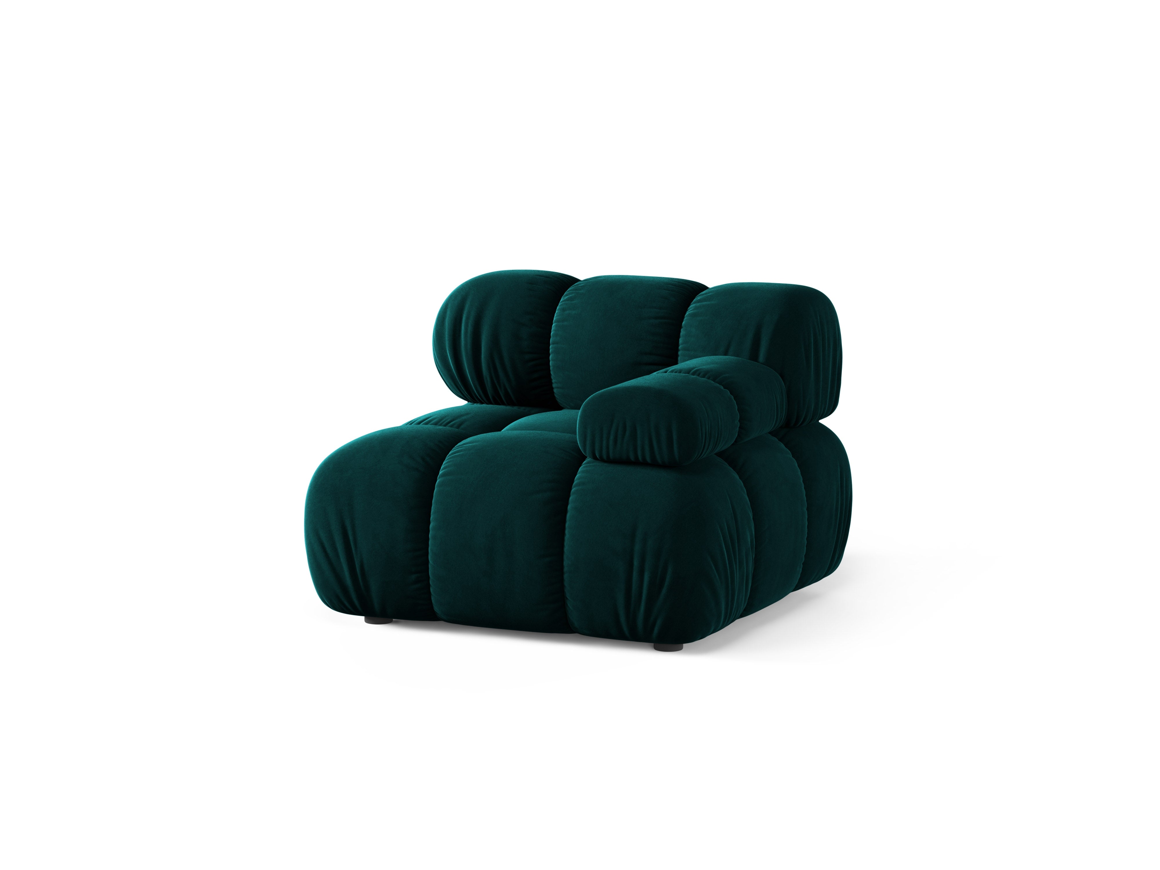 Modulaire bank BELLIS - diep rechts module in petrol velours