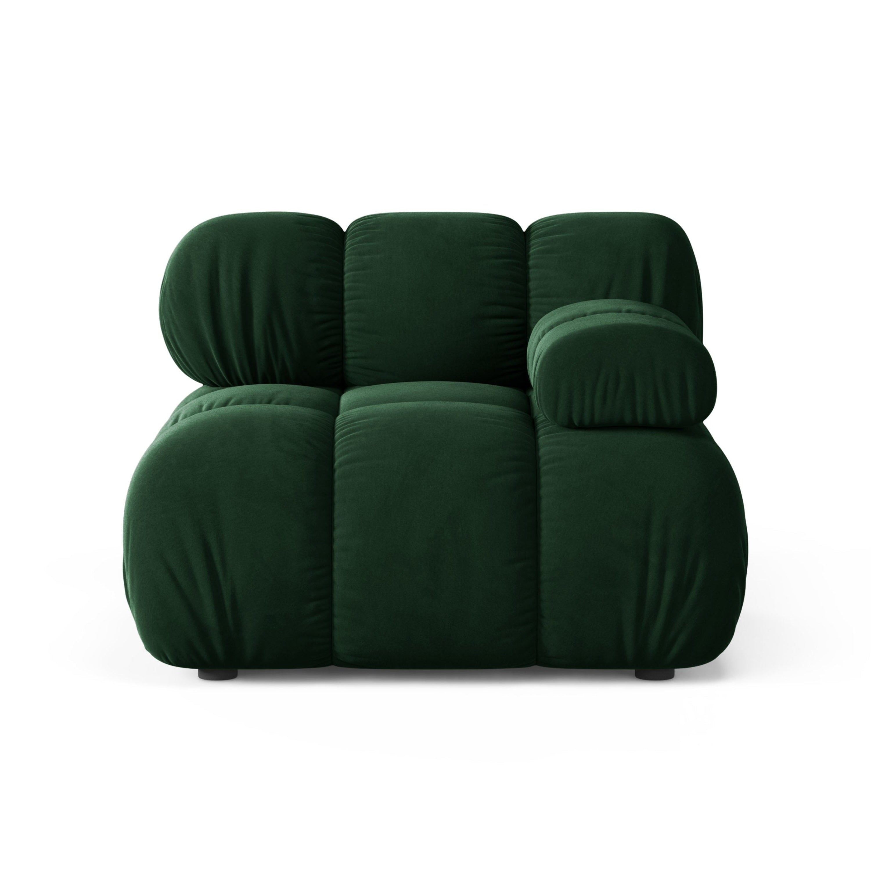Modulaire fluwelen bank BELLIS - rechter module in bottle green
