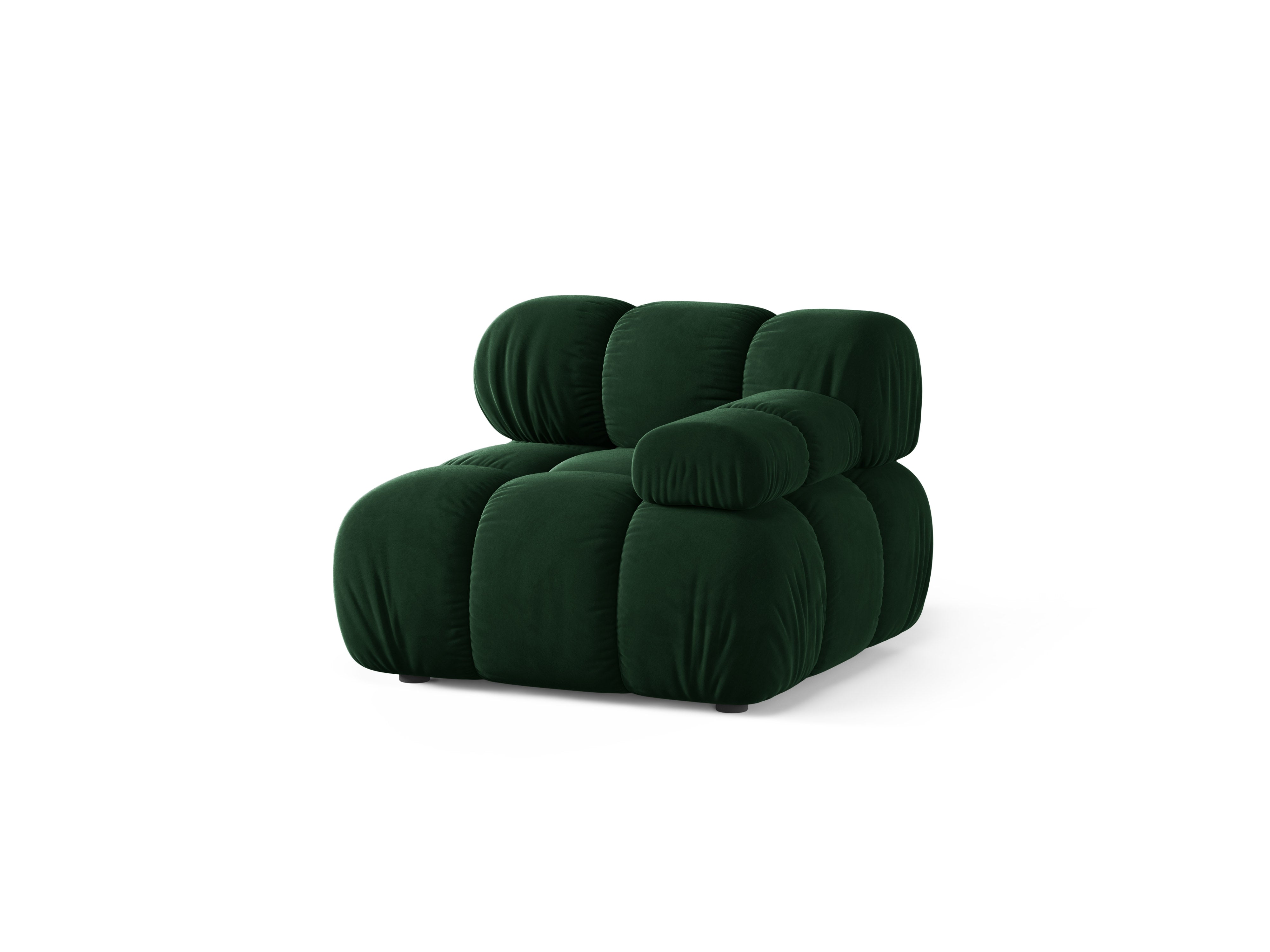 Modulaire fluwelen bank BELLIS - rechter module in bottle green