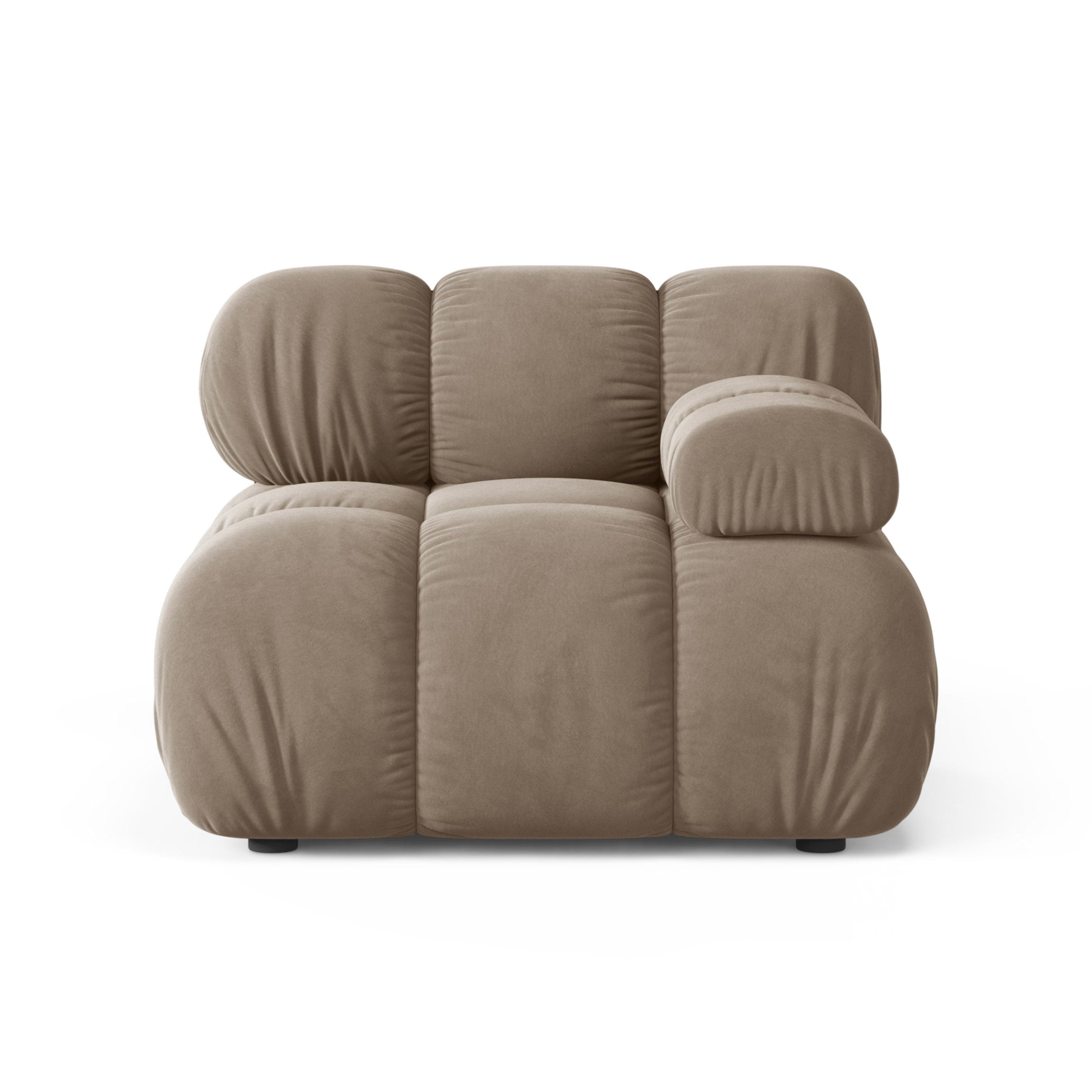 Modulaire fluwelen bank BELLIS - rechter module cappuccino