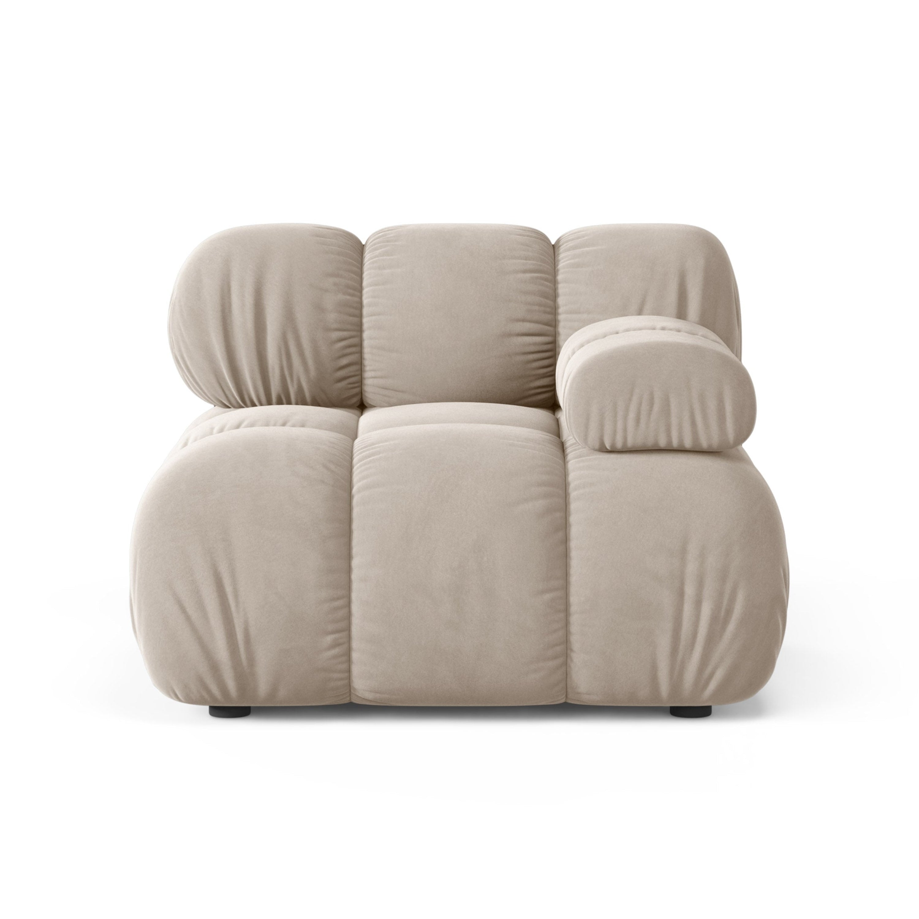 Modulaire fluwelen bank BELLIS - rechts module in beige