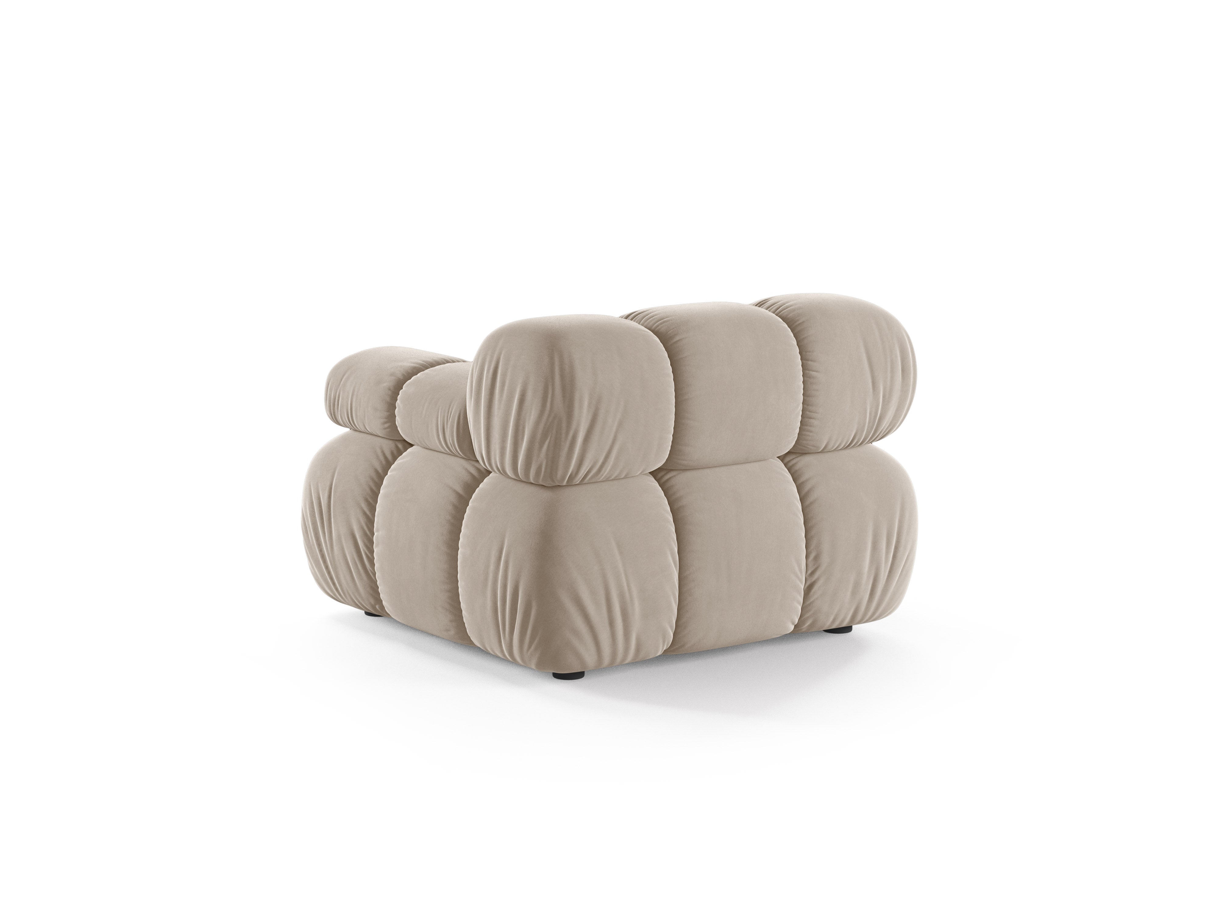Modulaire fluwelen bank BELLIS - rechts module in beige