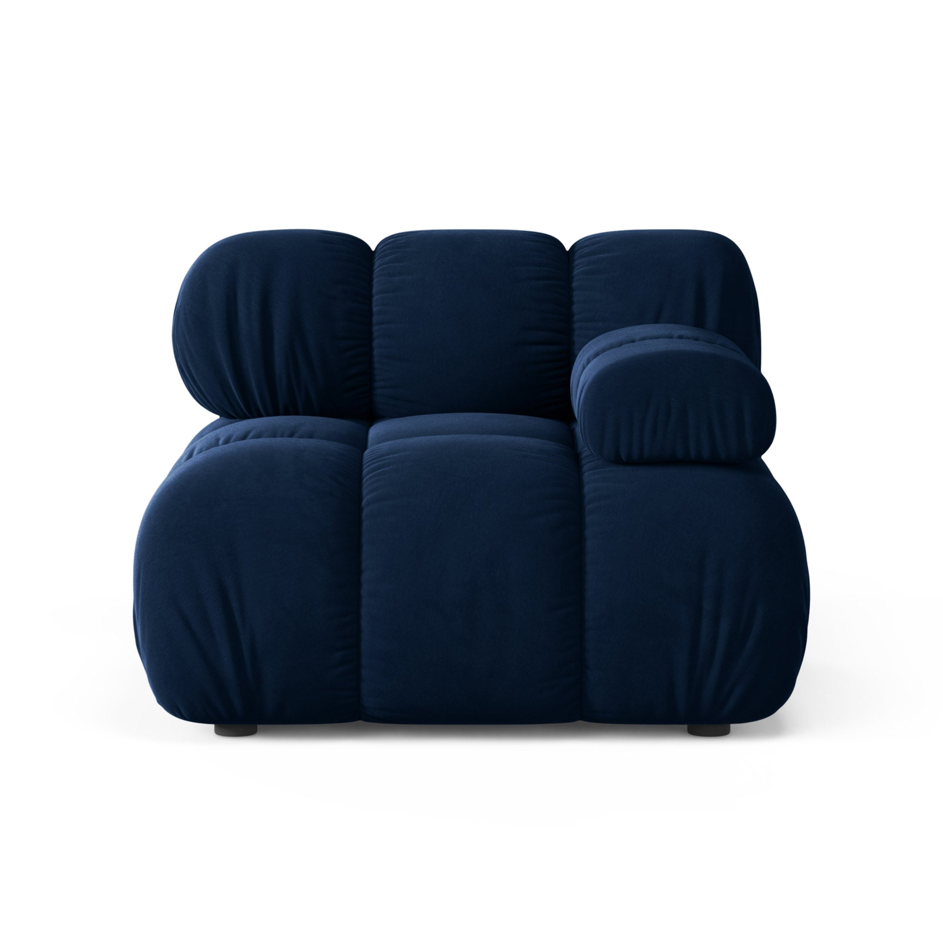 Modulaire fluwelen bank BELLIS - rechter module in koninklijk blauw
