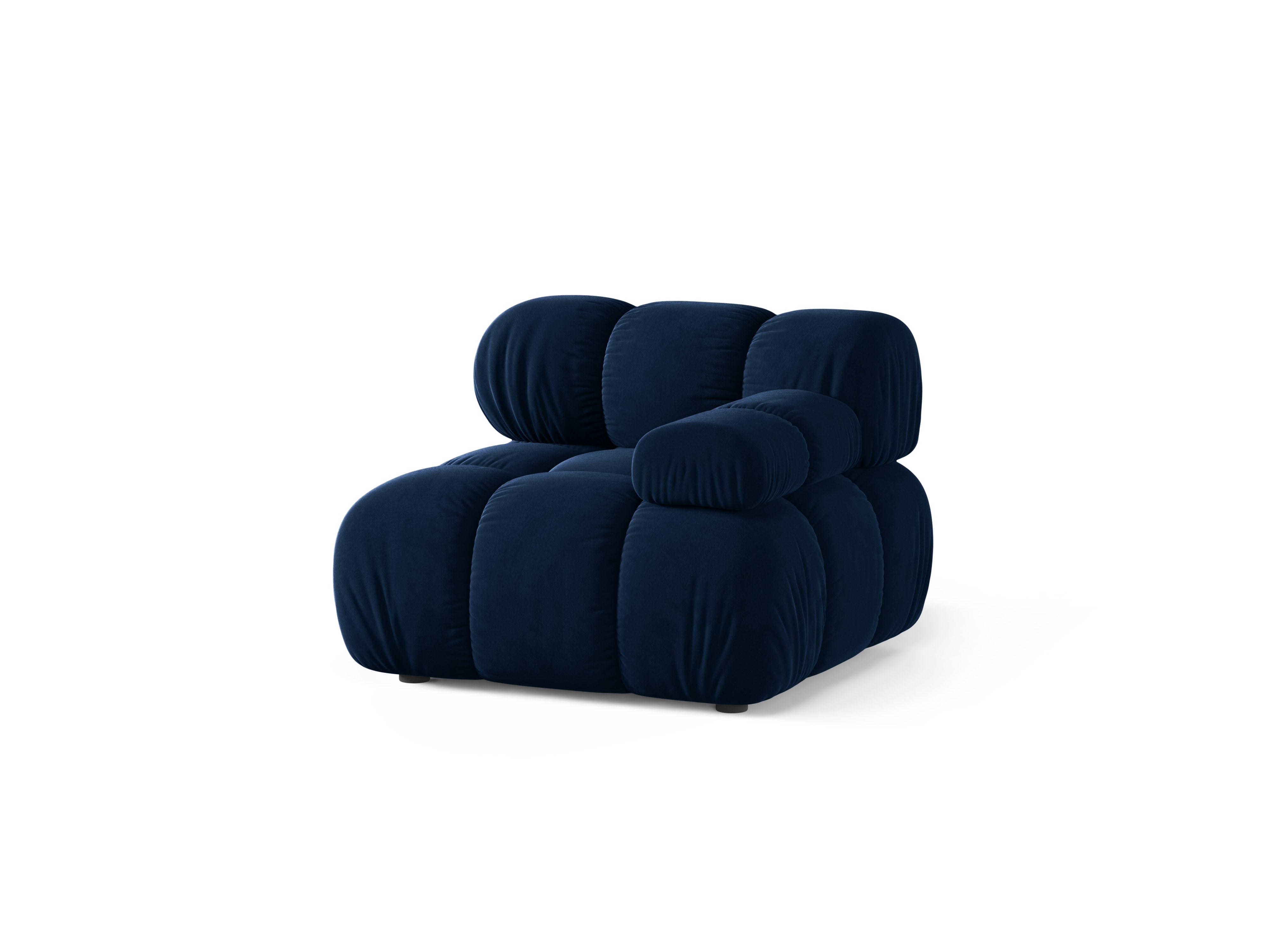 Modulaire fluwelen bank BELLIS - rechter module in koninklijk blauw