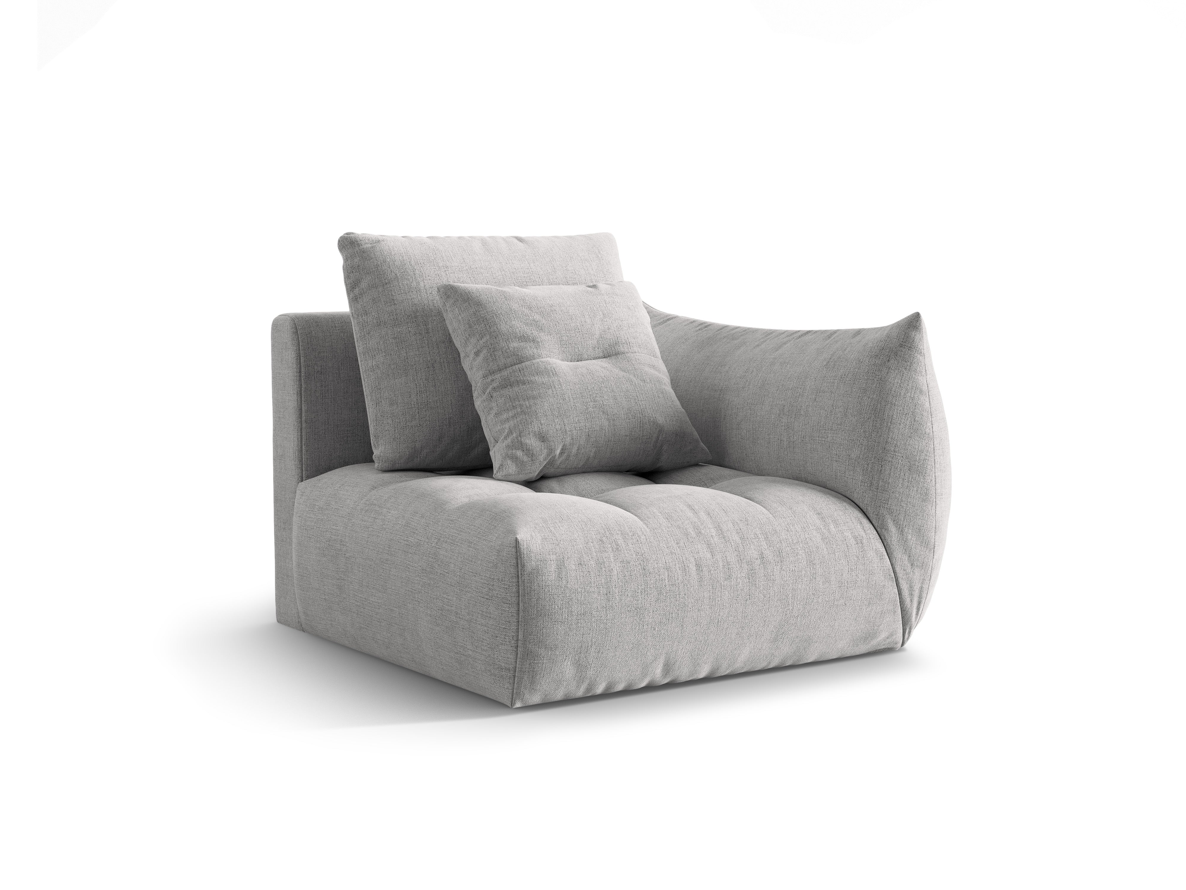 Modulares Sofa BLOOM - rechte Element silberner Chenille