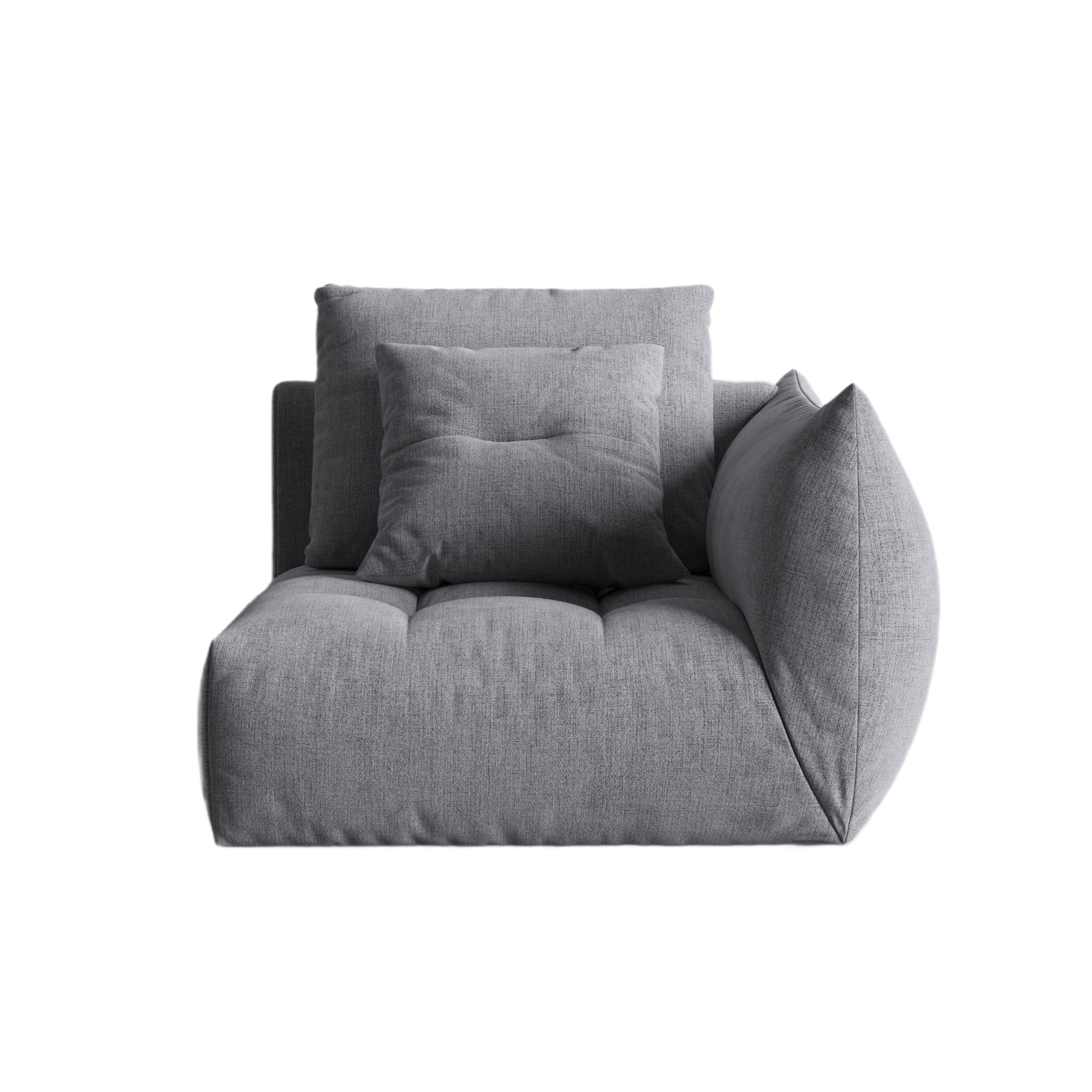 BLOOM modular sofa - right-side element gray chenille