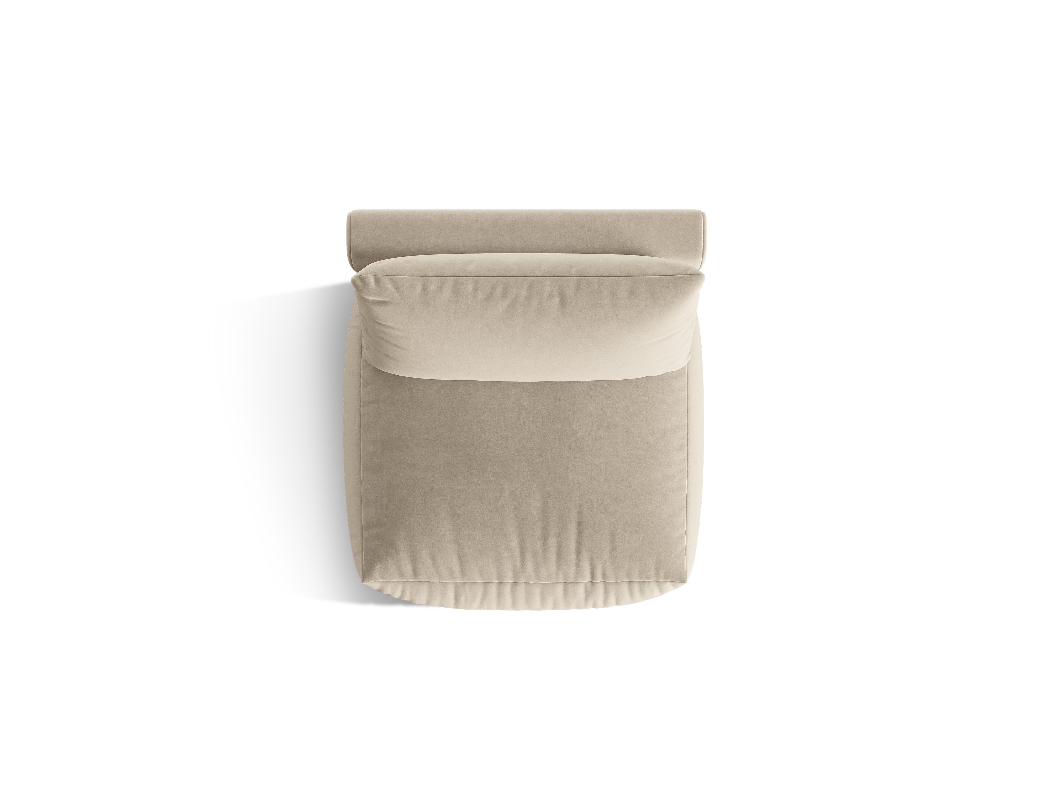 Samt-Modulsessel CHRIS - mittleres Element ecru