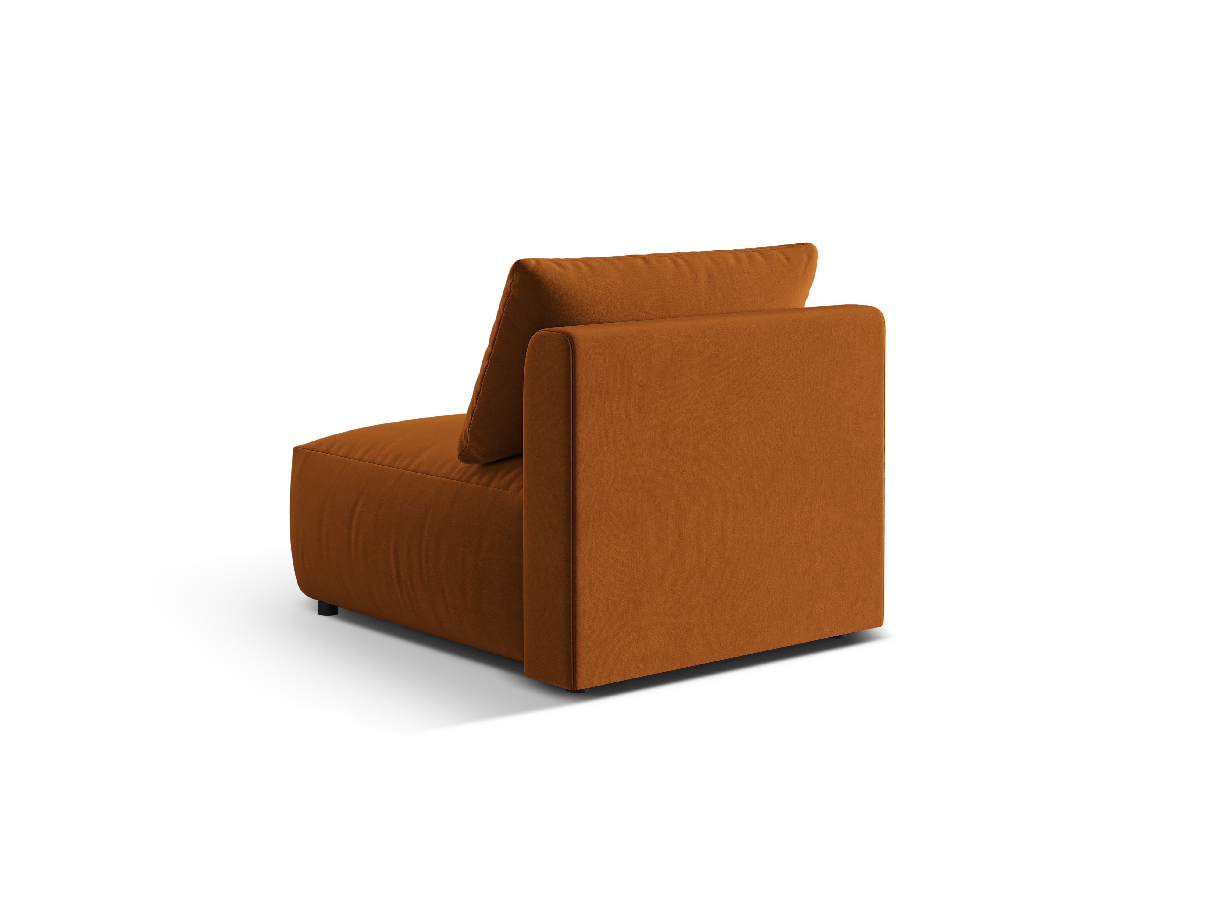 Modulaire fluwelen bank CHRIS - middenelement terracotta