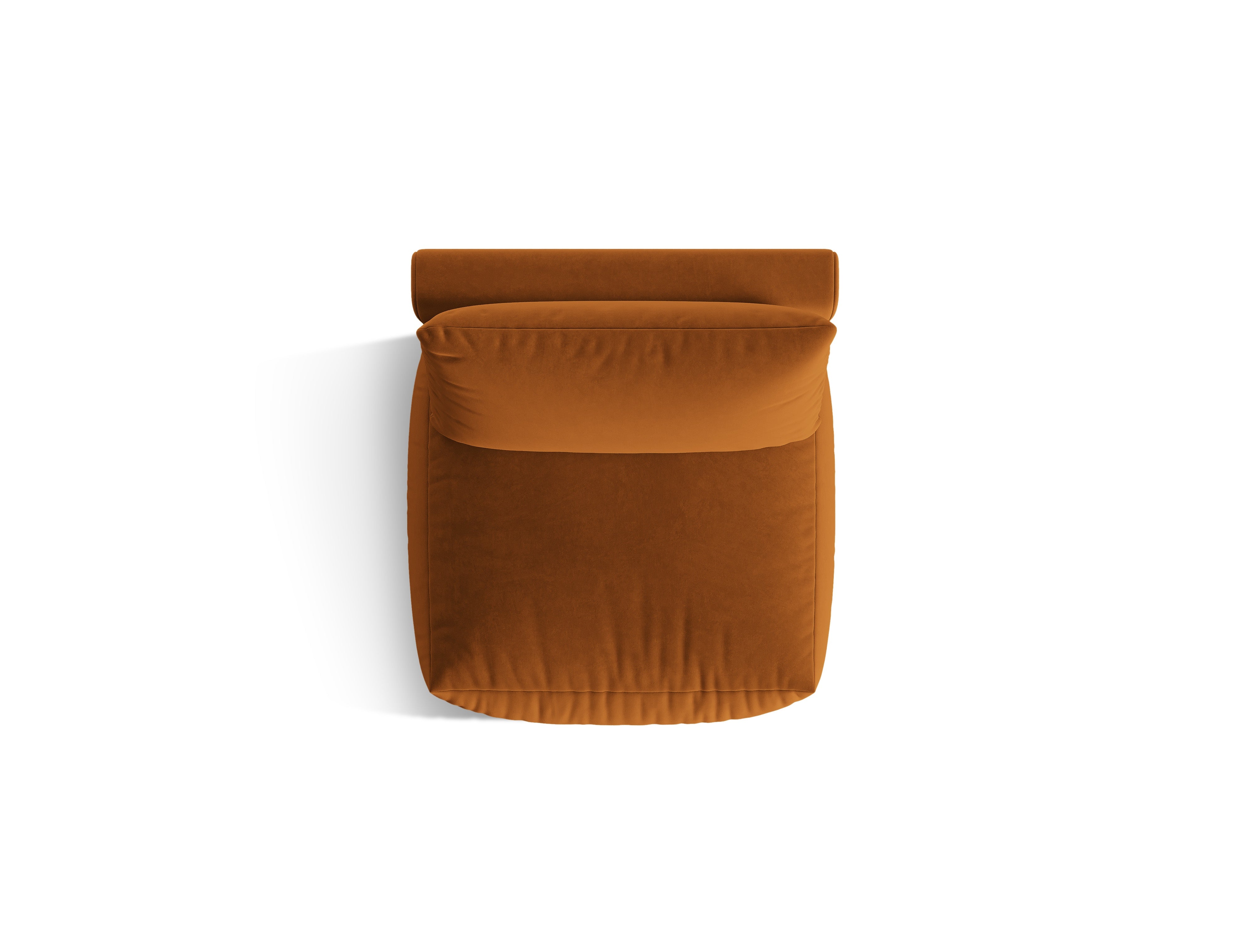 Modulaire fluwelen bank CHRIS - middenelement terracotta