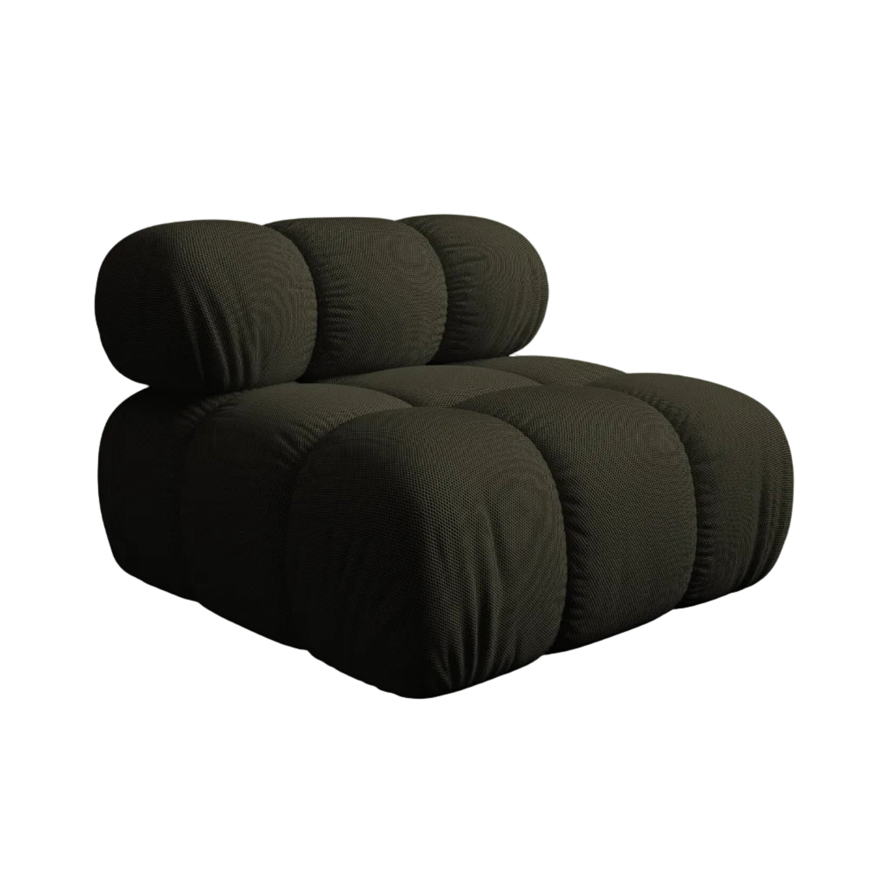 Fauteuil / module BELLIS donkergroene 3D-stof