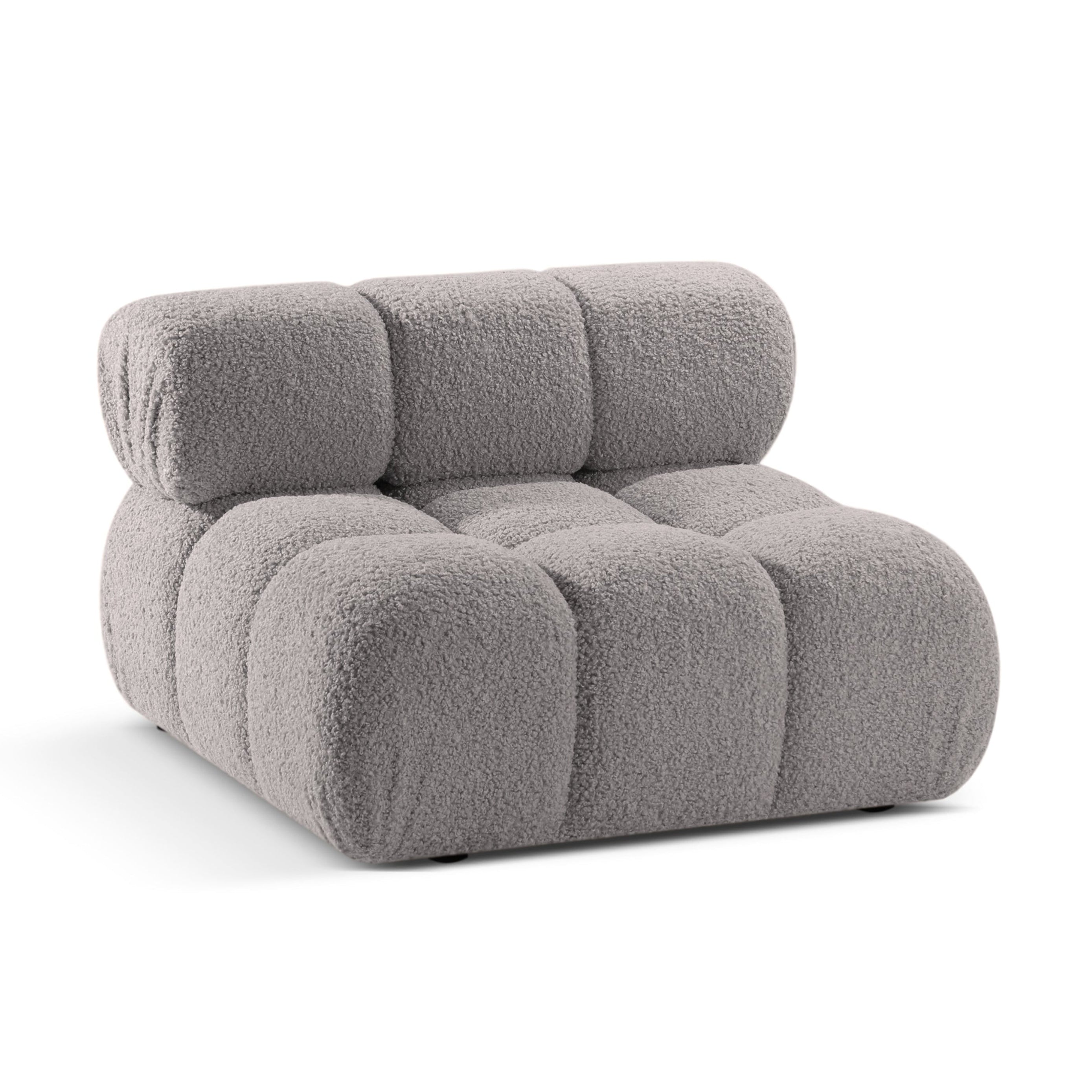 BELLIS fauteuil / module grijs boucle