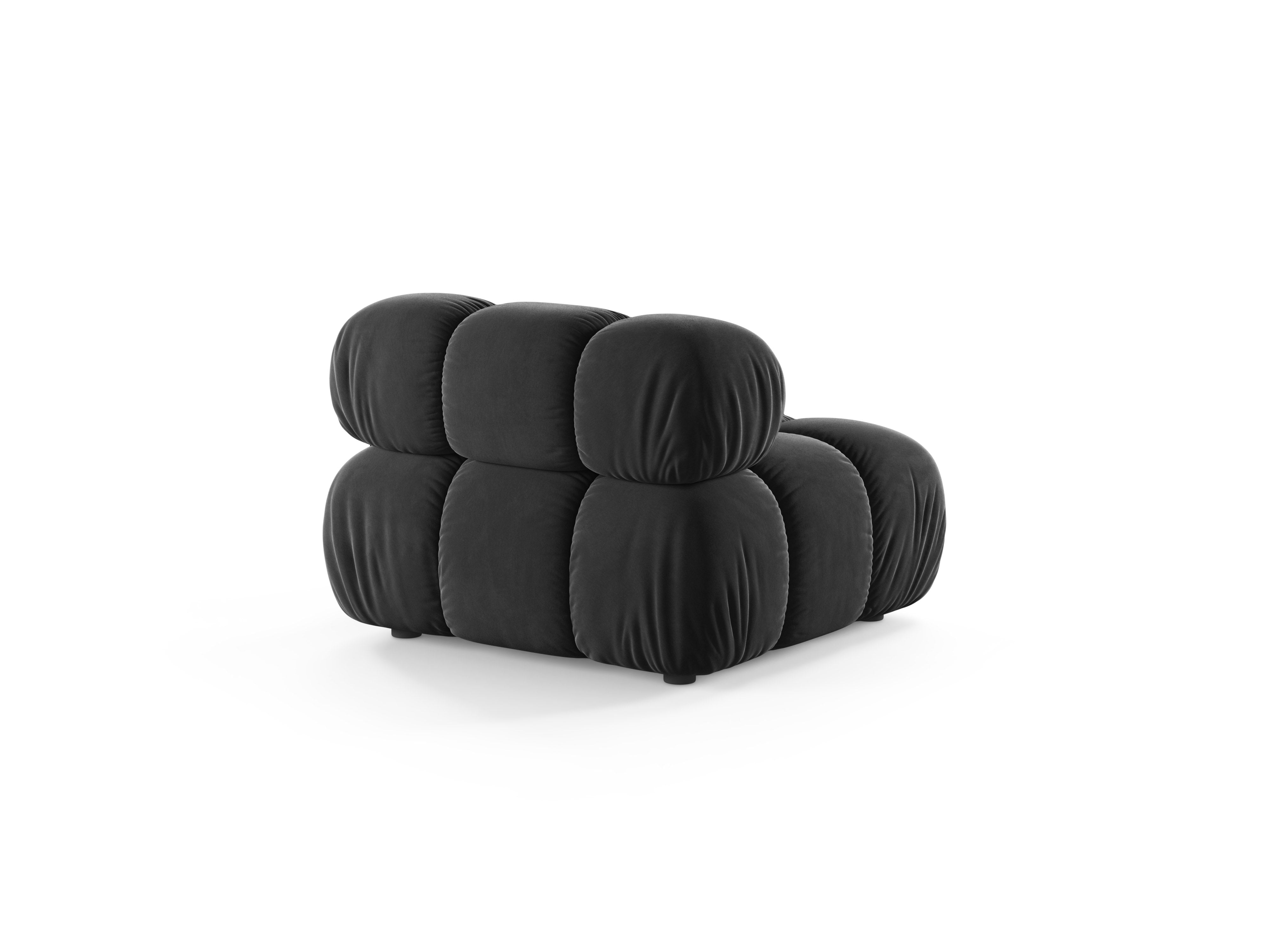 Fauteuil / module BELLIS donkergrijs fluweel