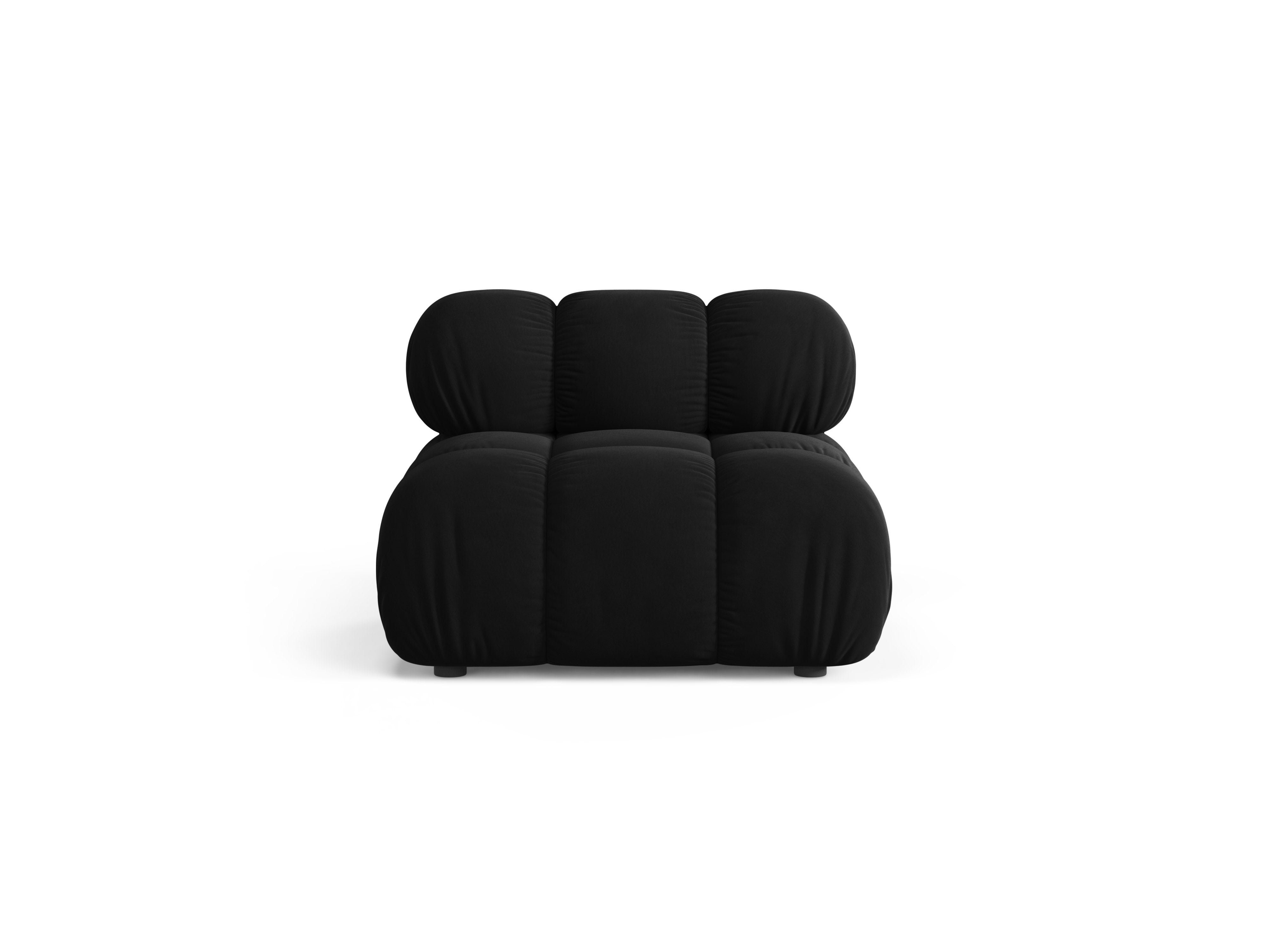 Fauteuil / module van fluweel BELLIS zwart