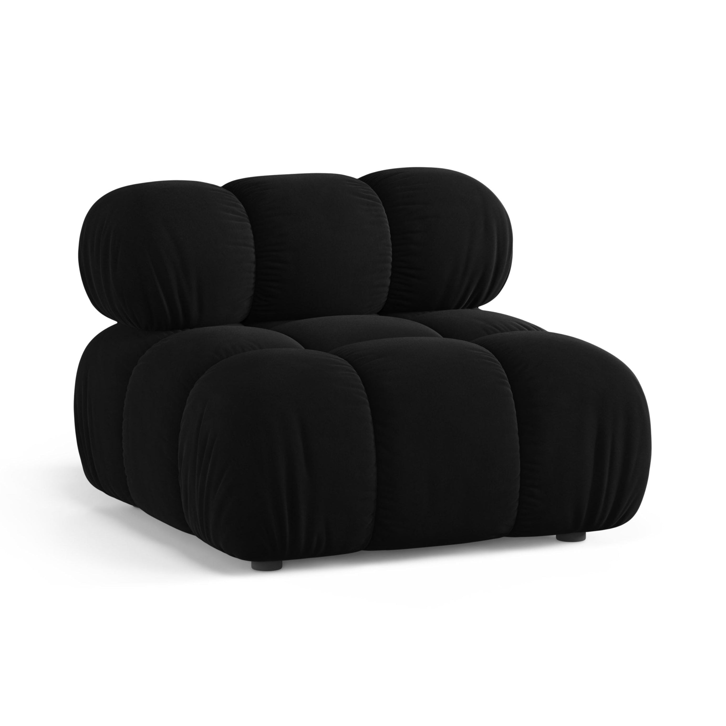 Fauteuil / module van fluweel BELLIS zwart