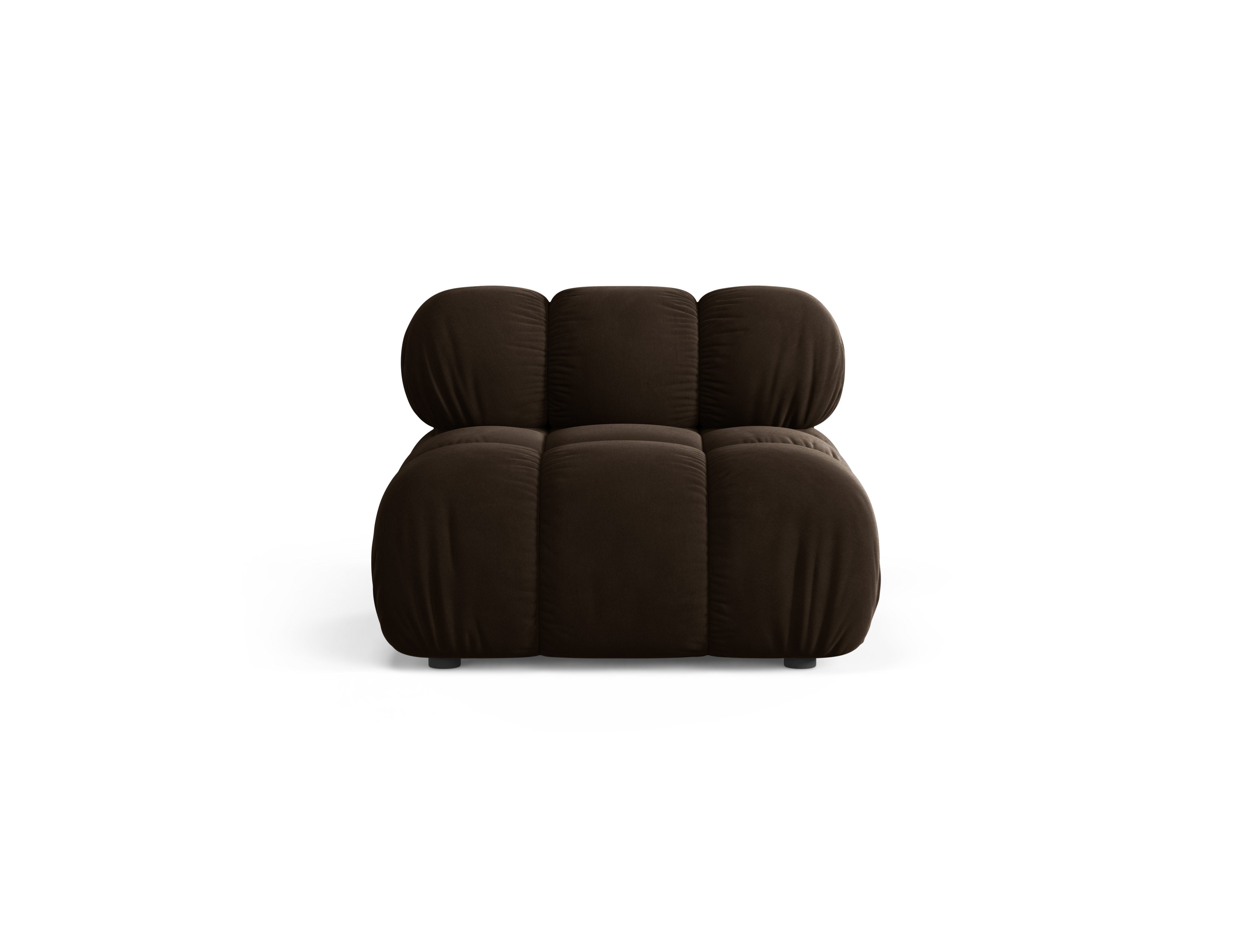 Fauteuil / modulaire fluwelen BELLIS chocoladebruin