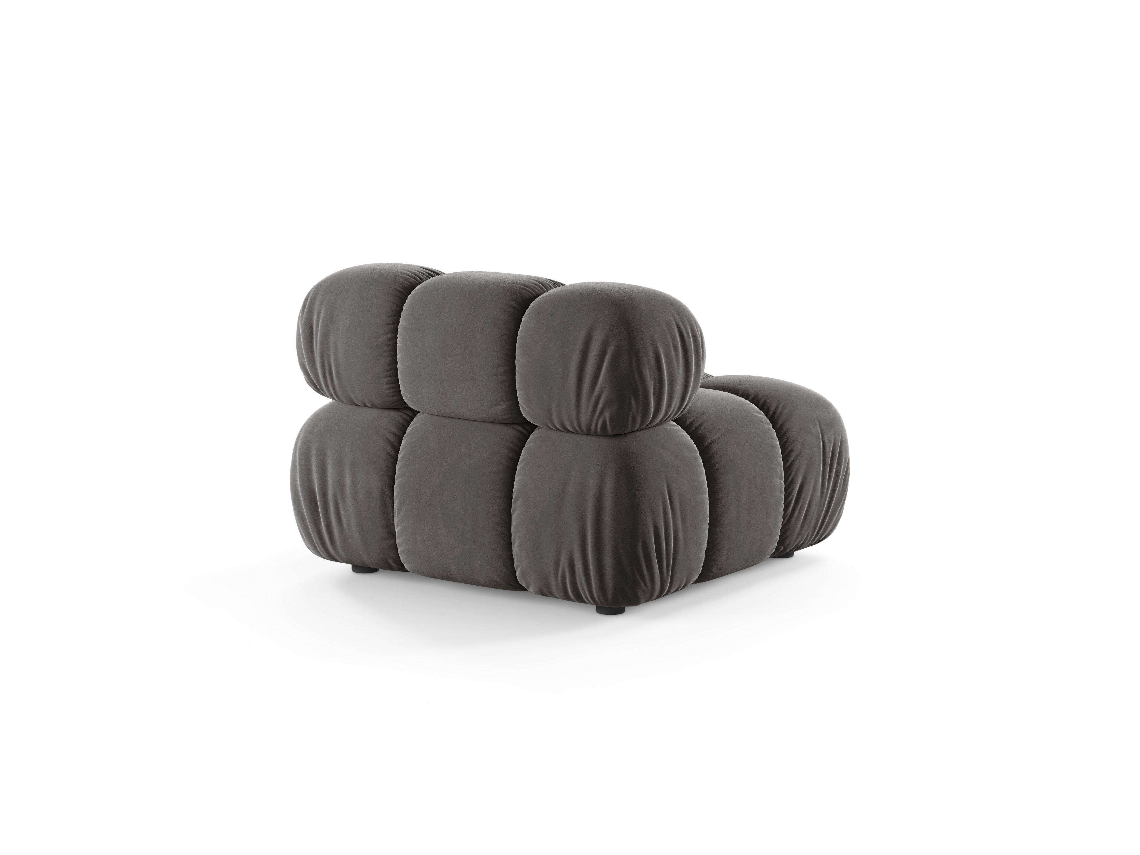 Fauteuil / modulaire fluwelen BELLIS grijs