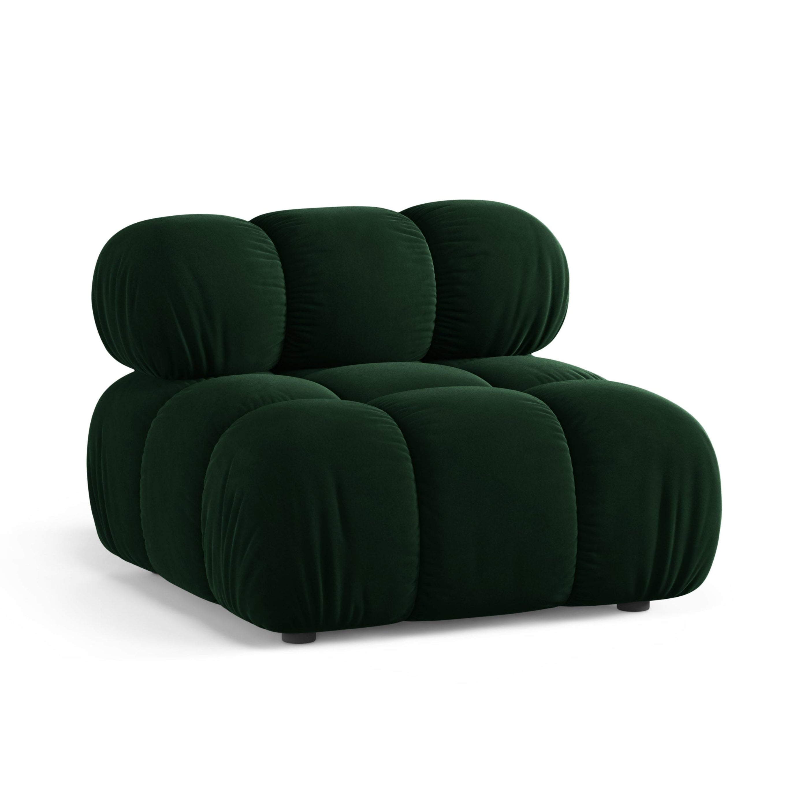Fauteuil / module van fluweel BELLIS in bottlegroen
