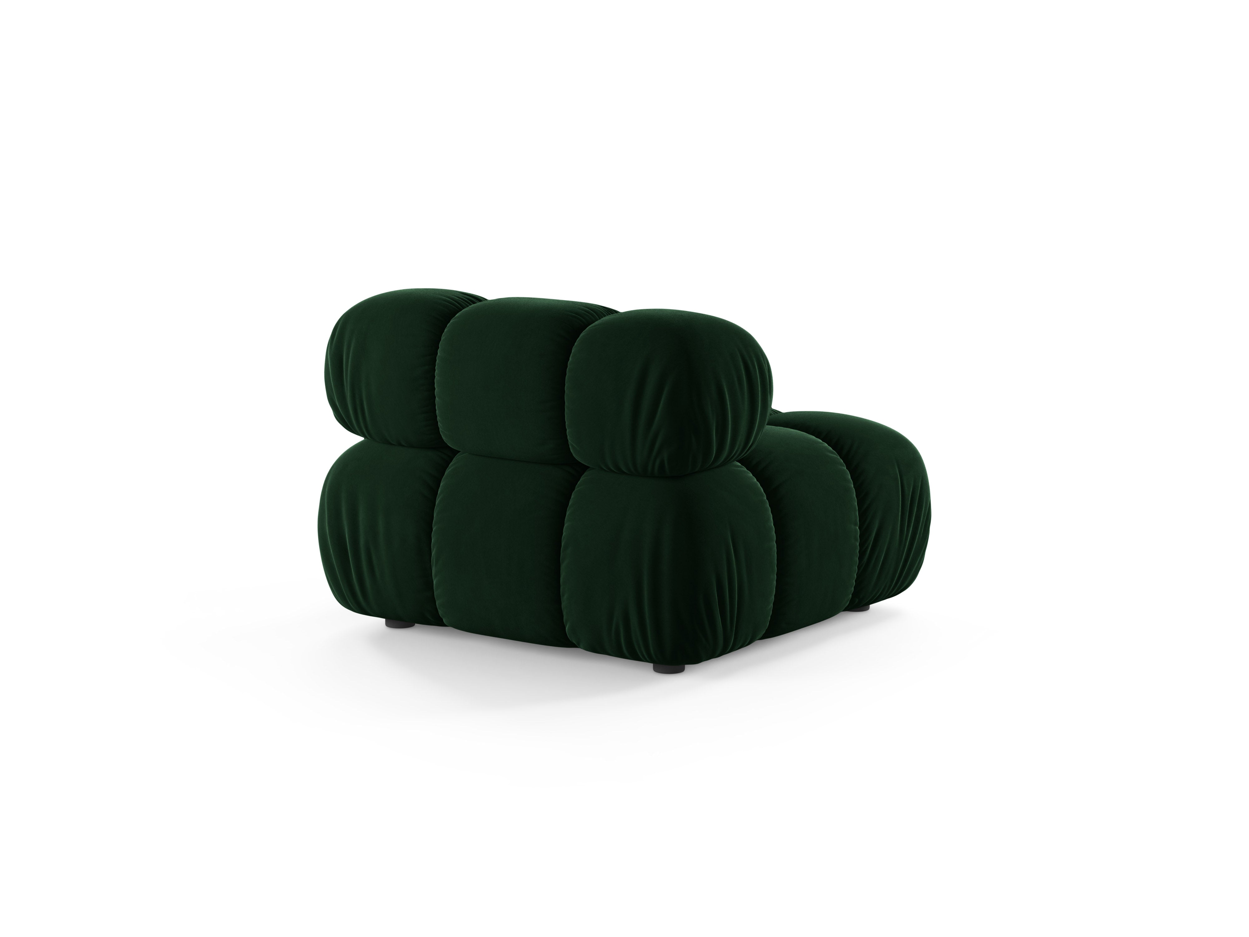 Fauteuil / module van fluweel BELLIS in bottlegroen