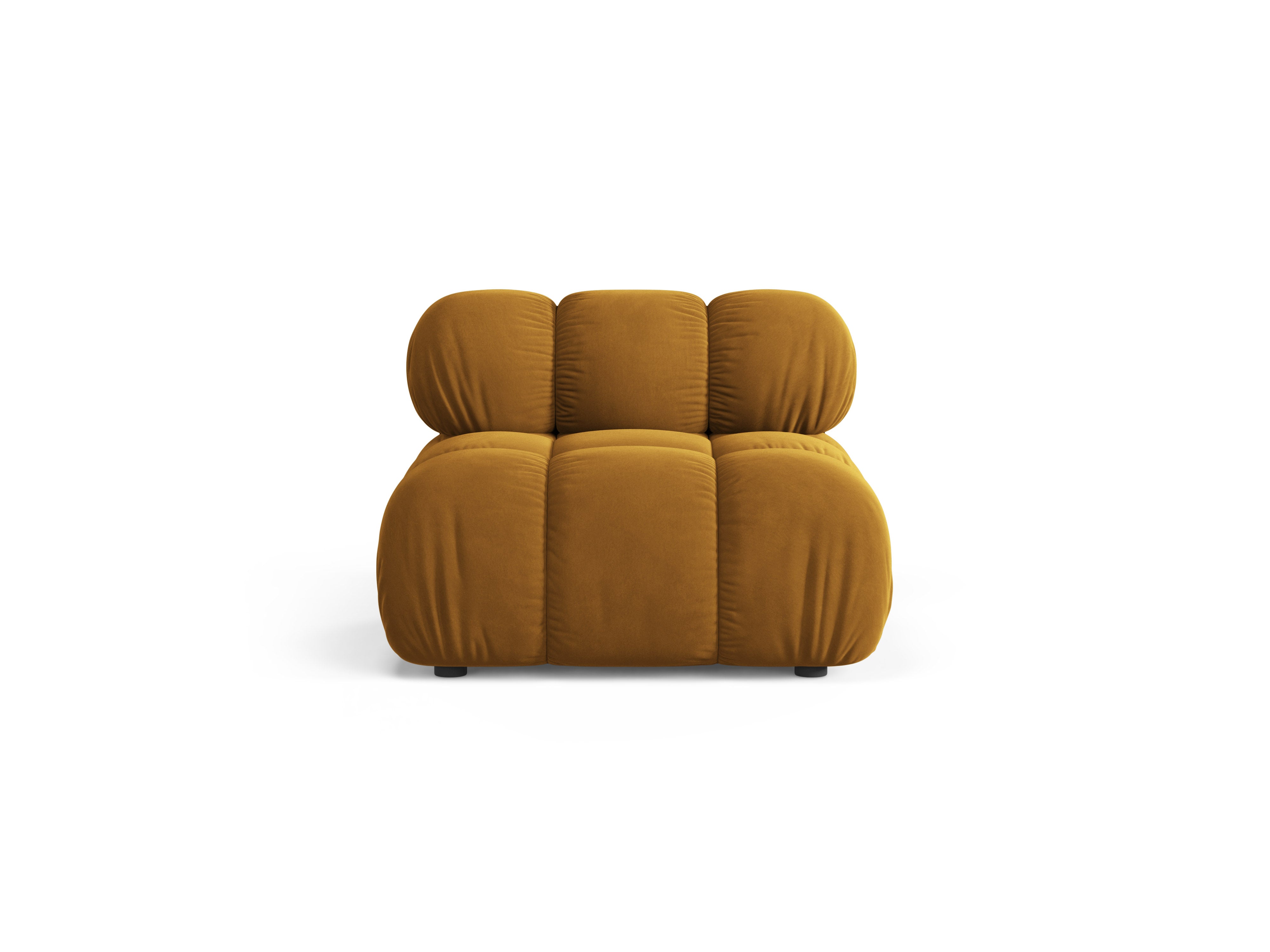 Fauteuil / module fluwelen BELLIS mosterdkleurig