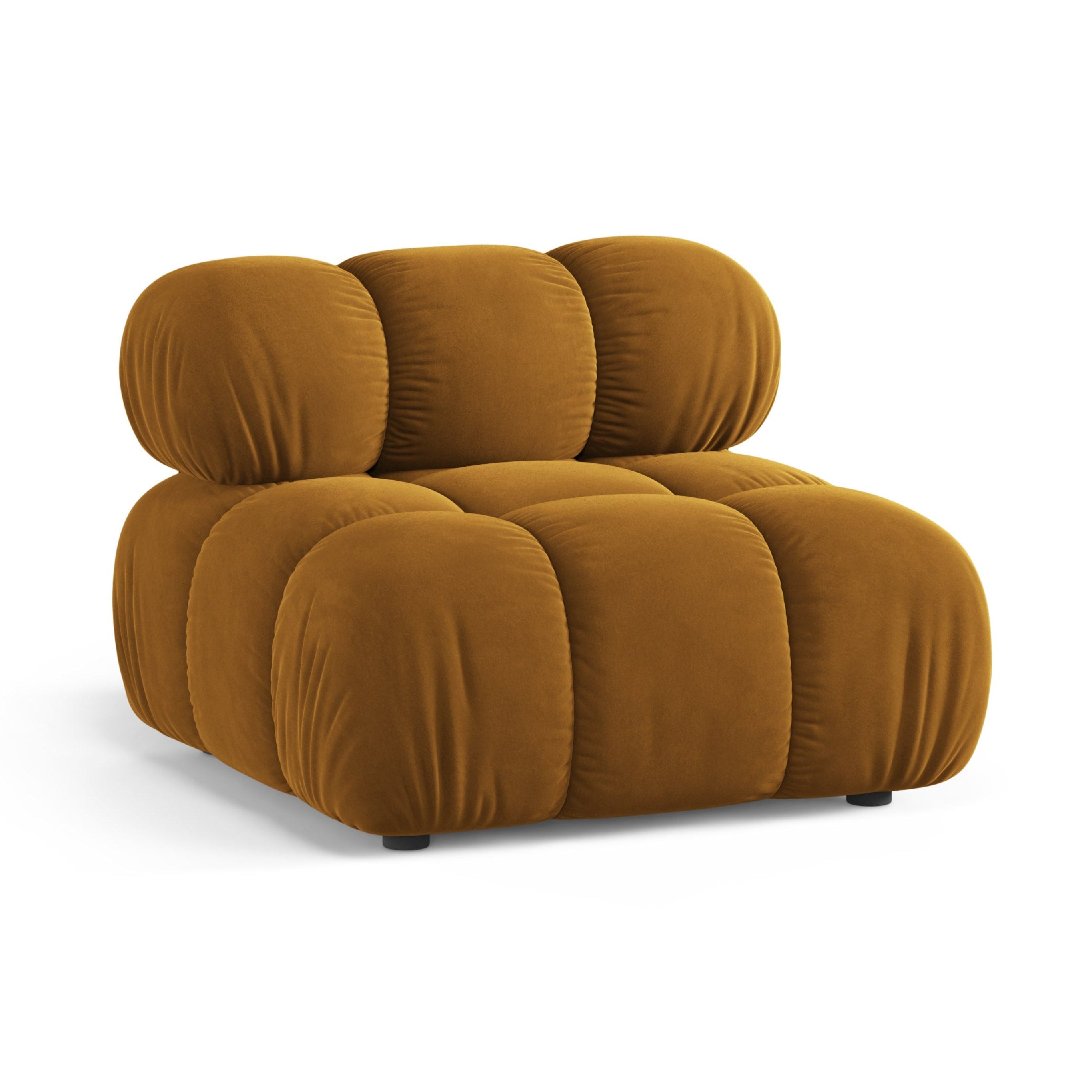 Fauteuil / module fluwelen BELLIS mosterdkleurig