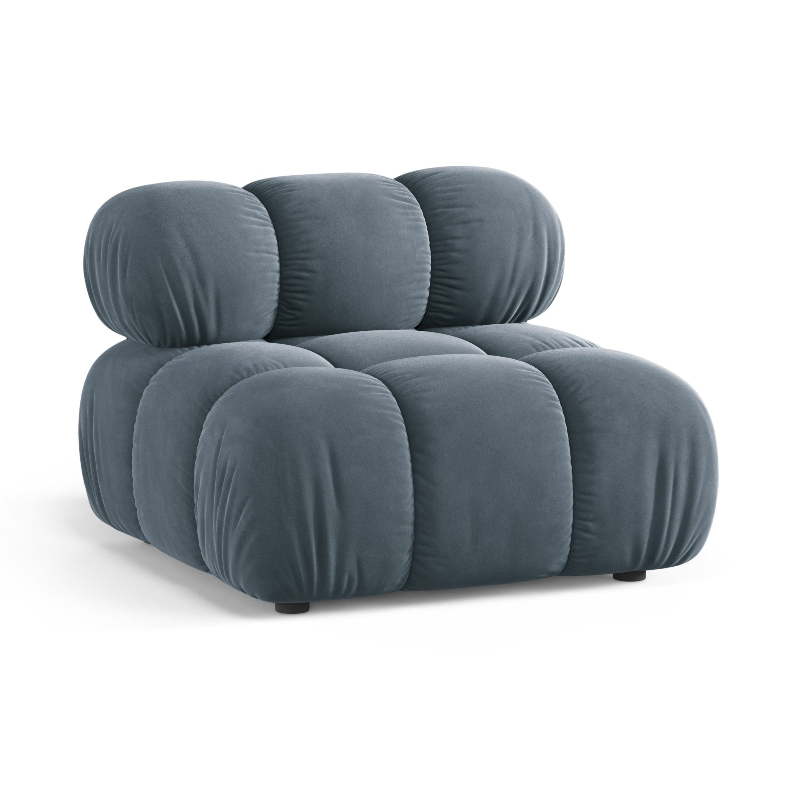 Fauteuil / modulaire fluwelen BELLIS blauw