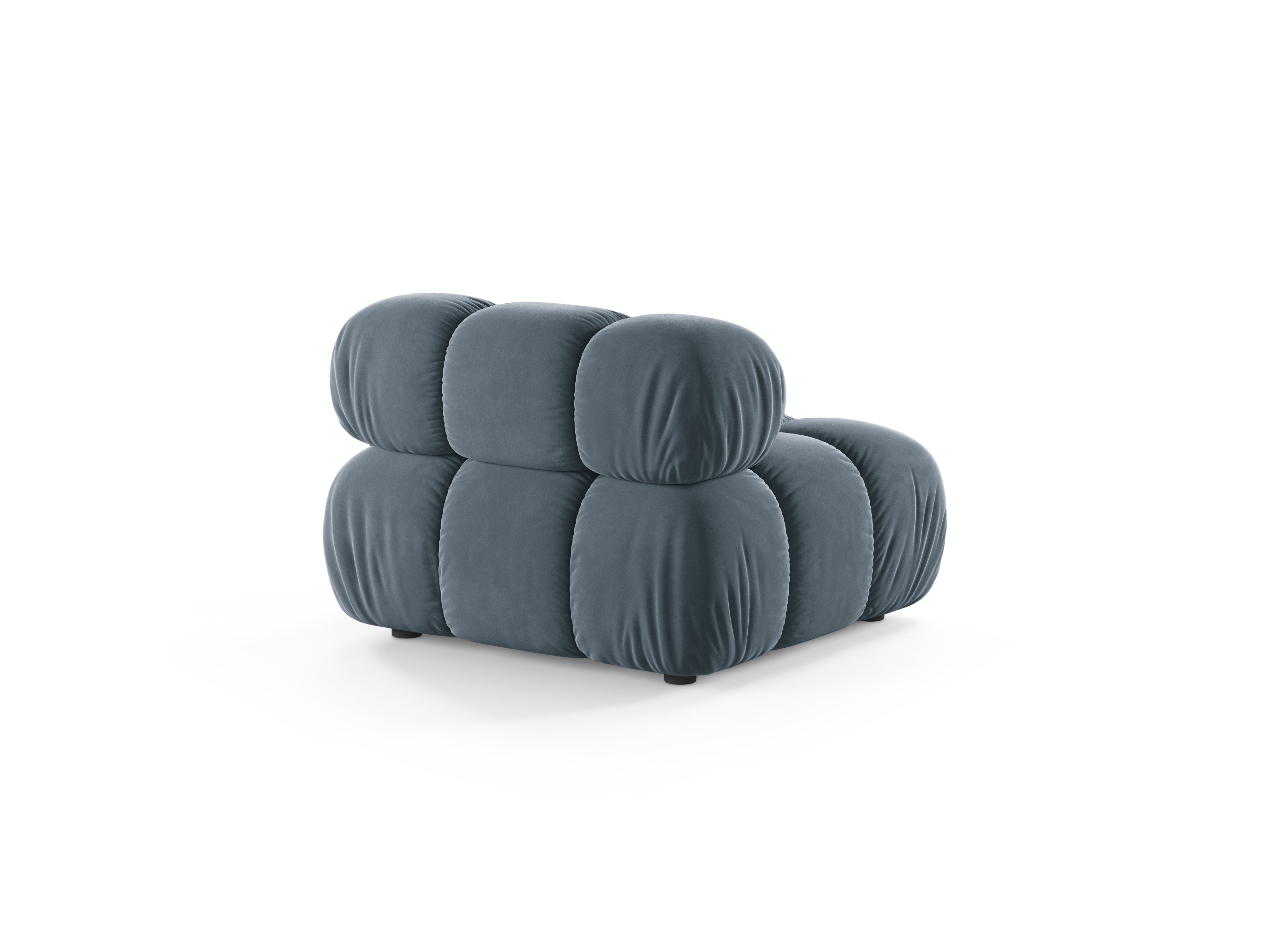 Fauteuil / modulaire fluwelen BELLIS blauw